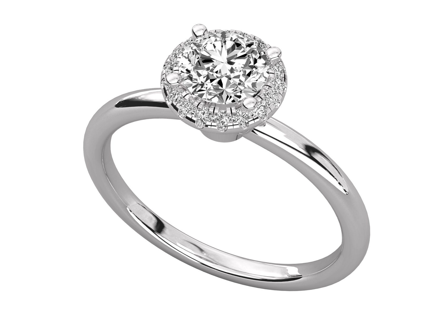 Classic Halo Diamond Engagement Ring