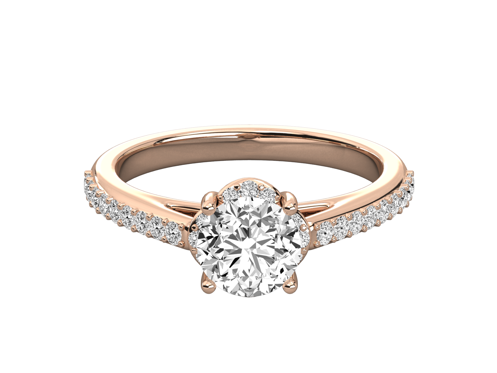 Classic Solitaire Halo Engagement Ring