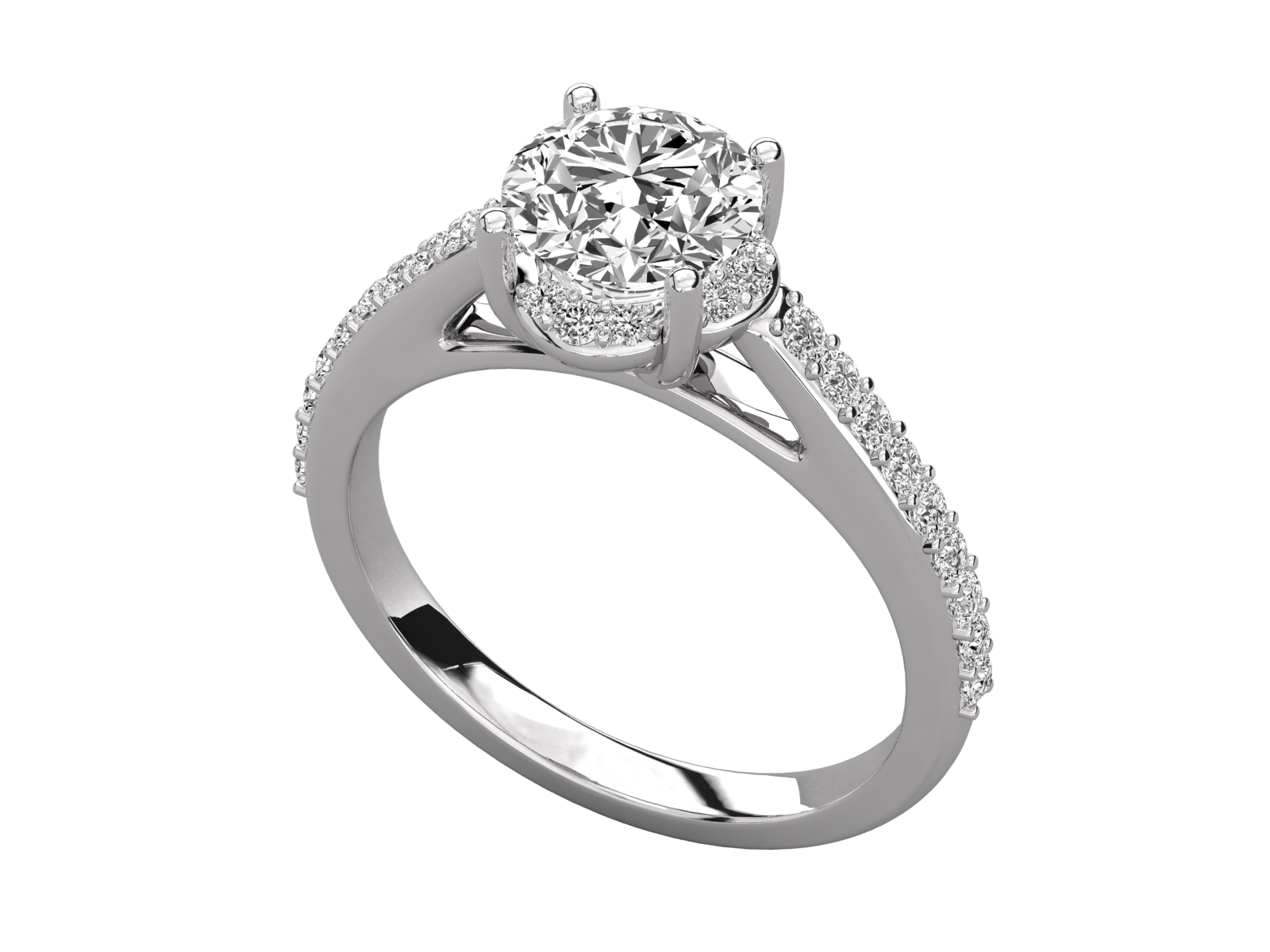 Classic Solitaire Halo Engagement Ring