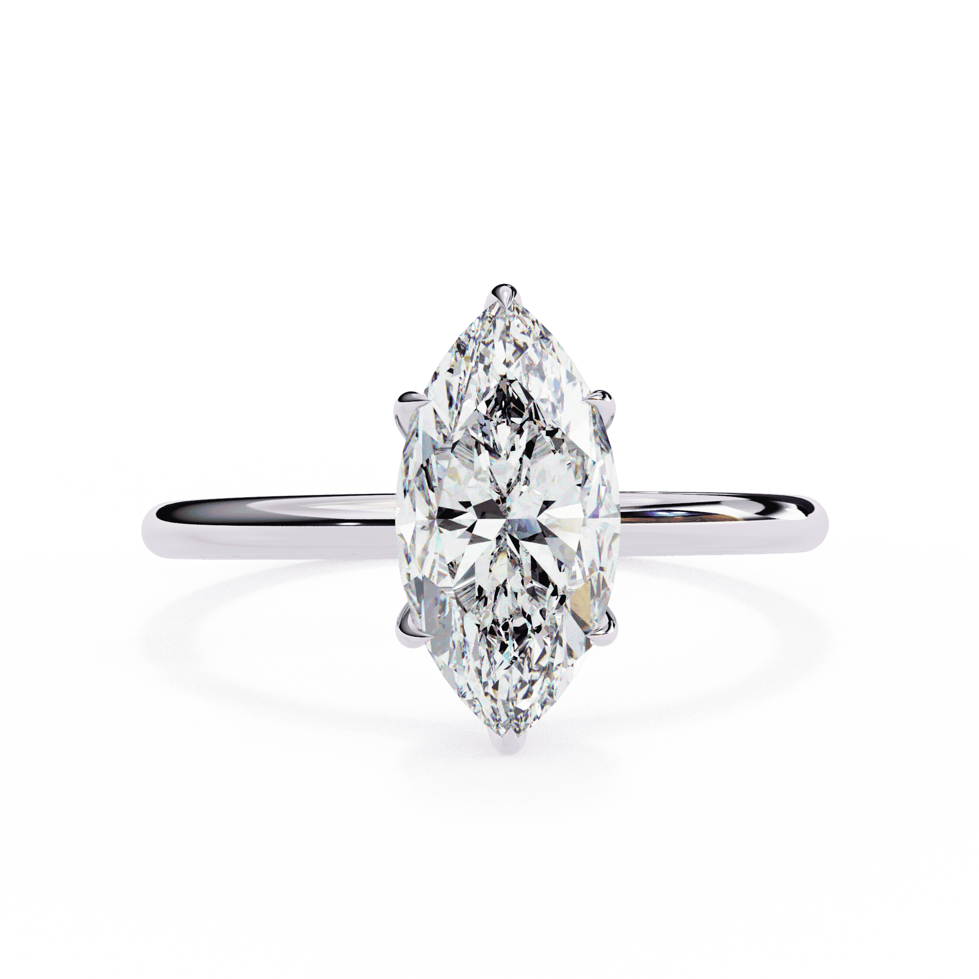 Marquise-Cut Solitaire Diamond Engagement Ring