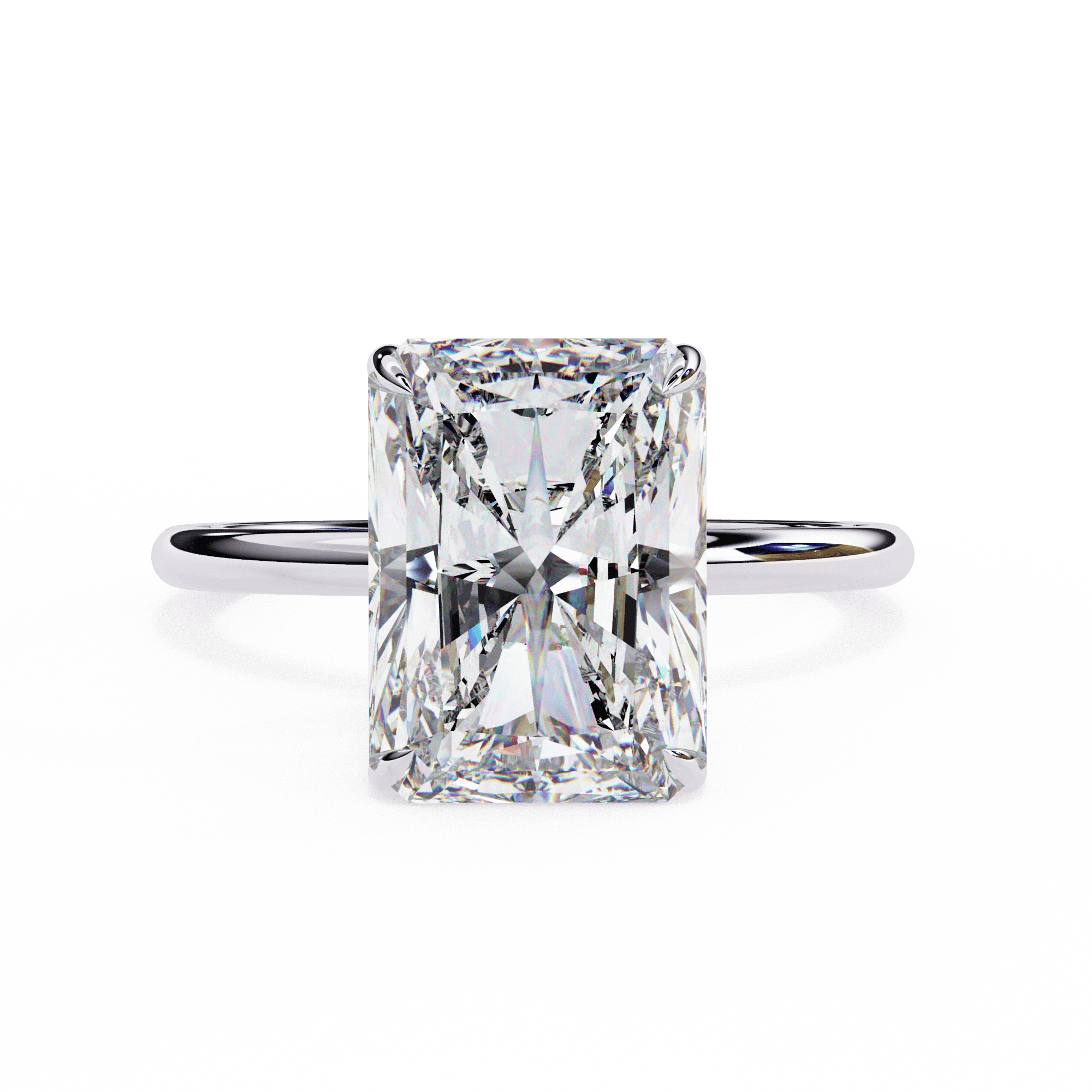 Radiant Cut Solitaire Diamond Engagement Ring