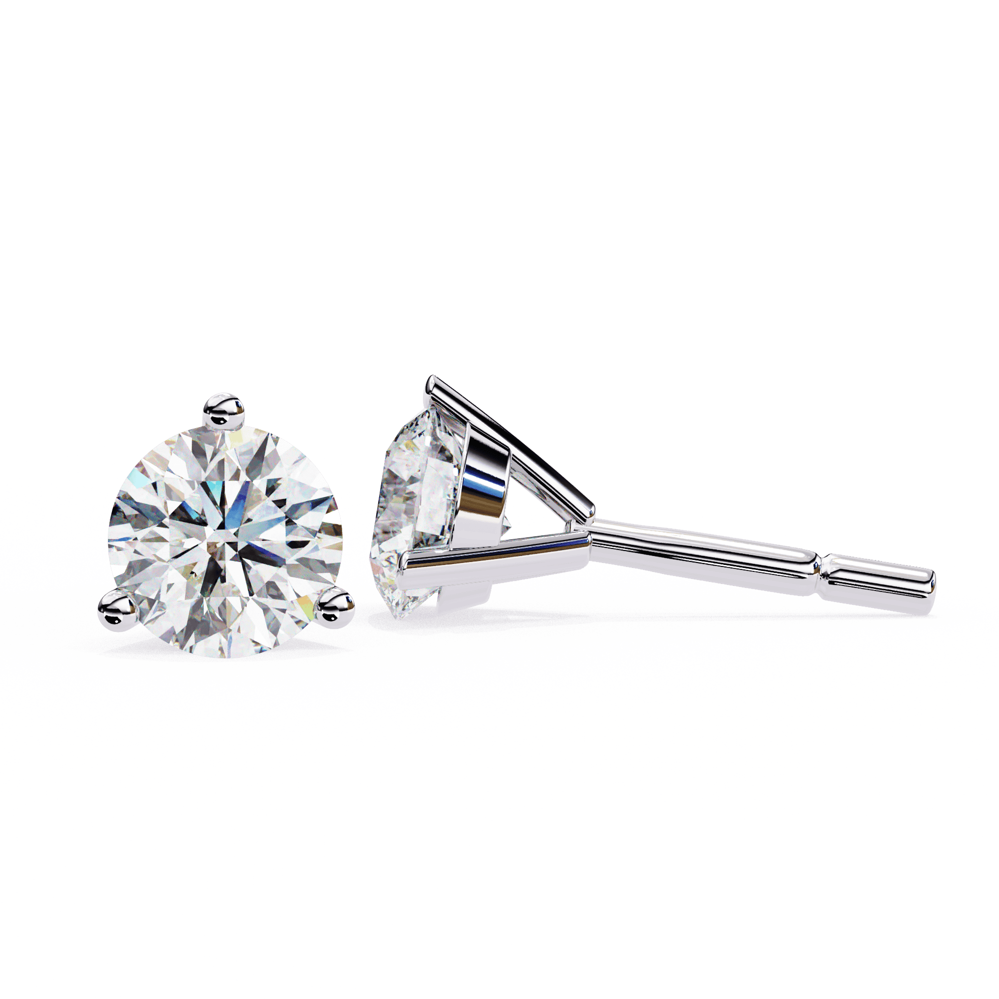 Classic Round Brilliant Diamond Stud Earrings