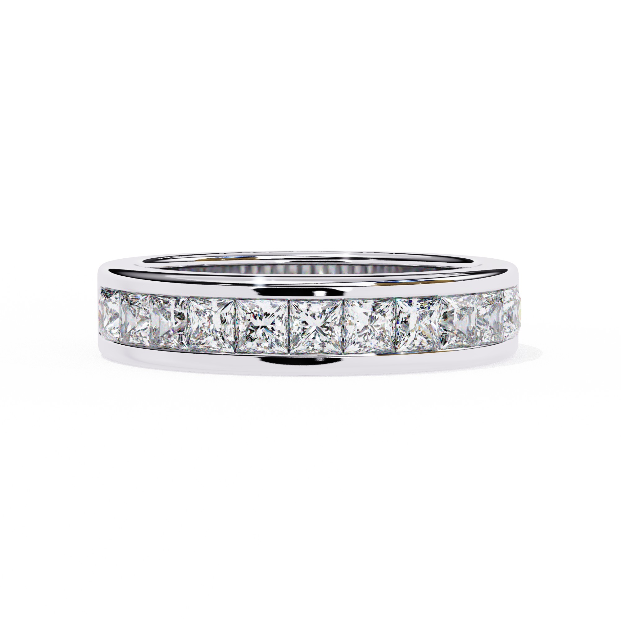 Channel-Set Princess-Cut Diamond Band