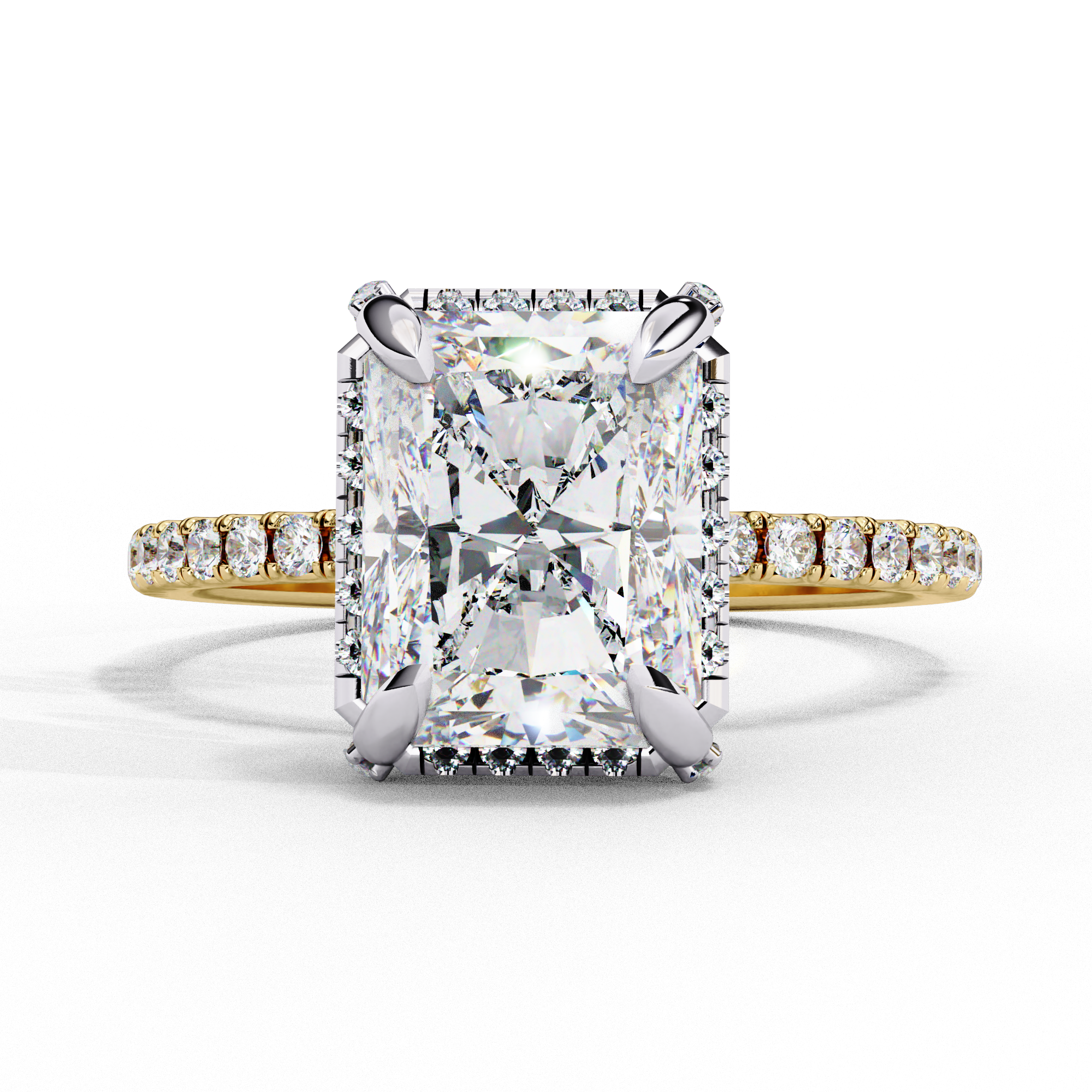 Radiant Cut Diamond Halo Engagement Ring
