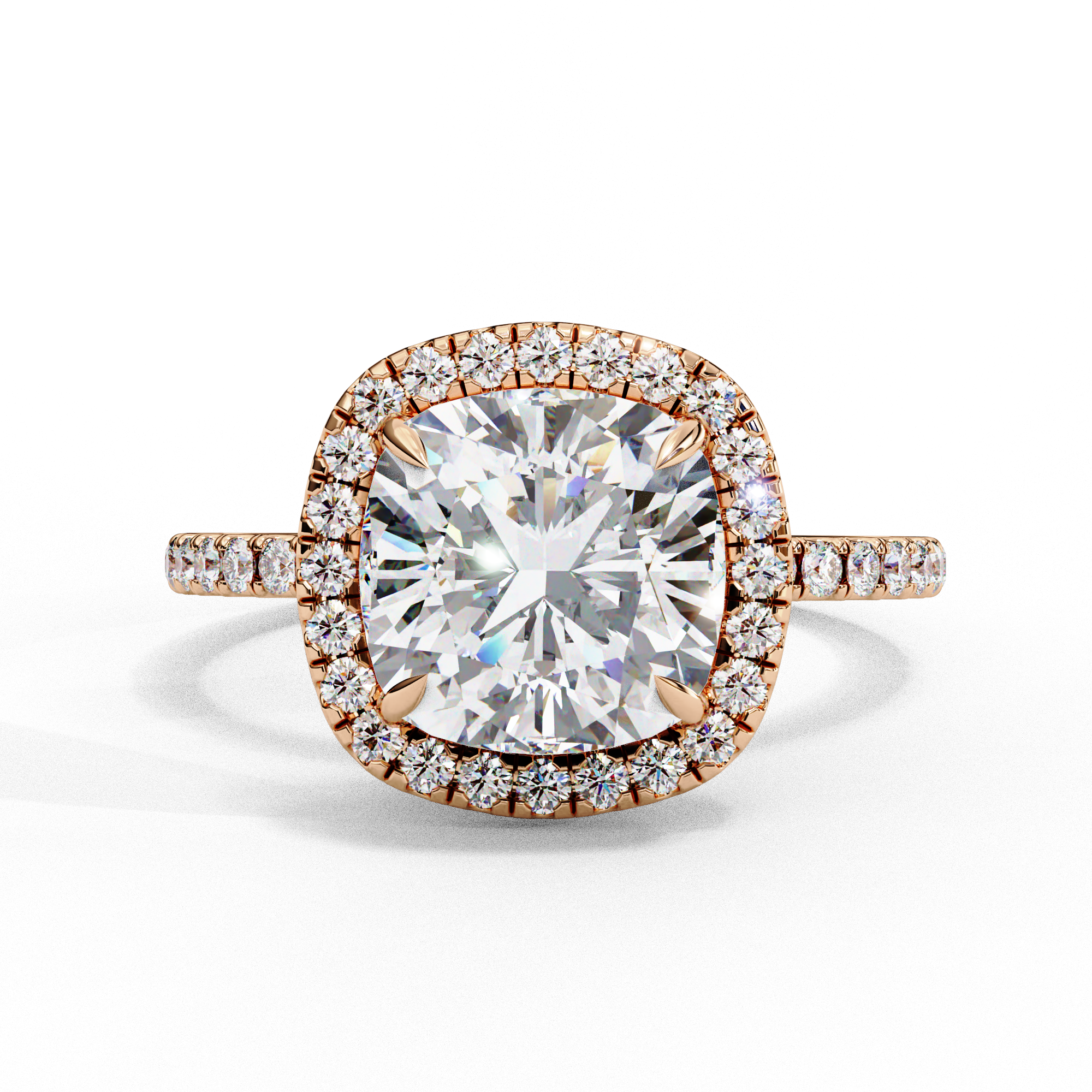 Cushion-Cut Halo Diamond Engagement Ring