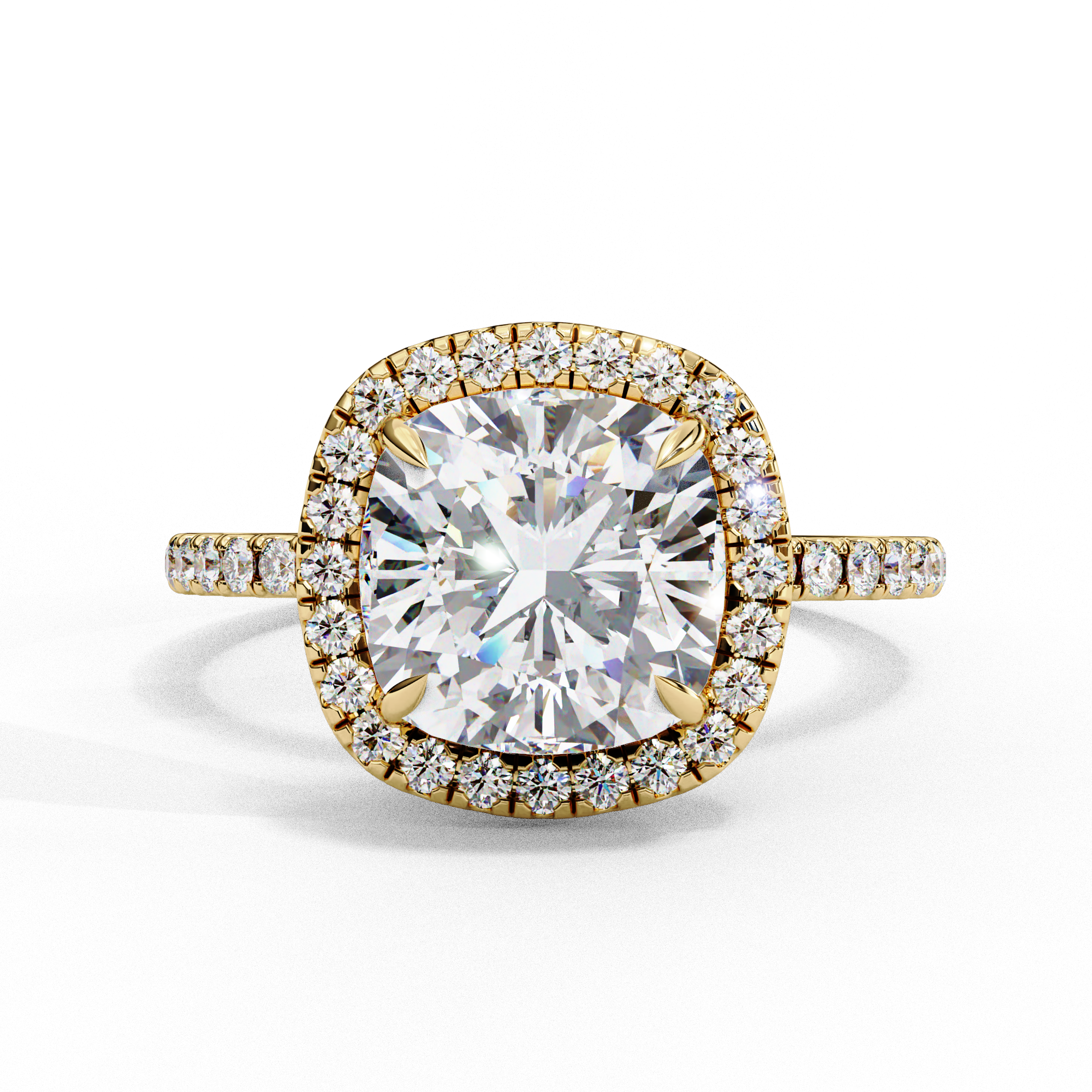 Cushion-Cut Halo Diamond Engagement Ring