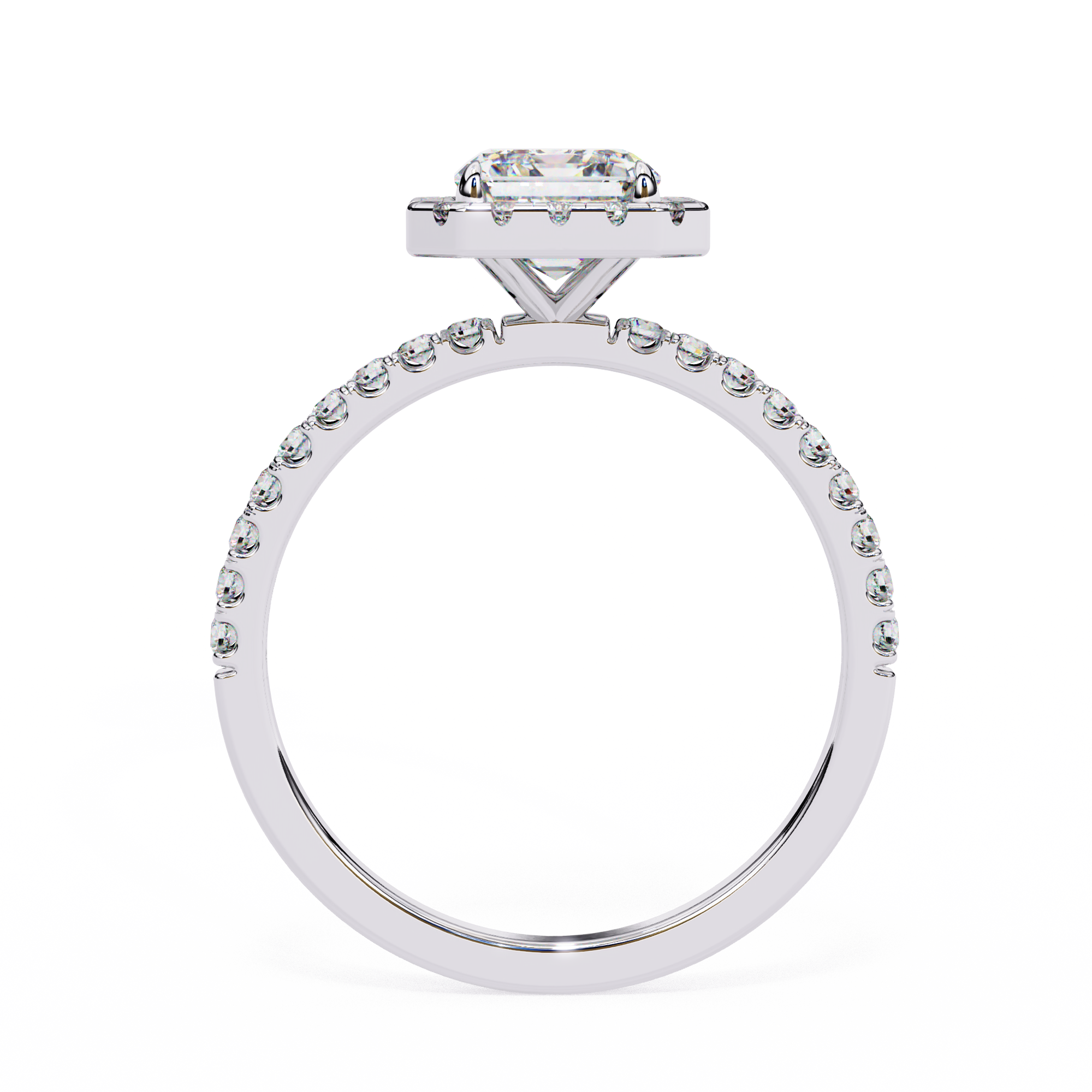 Radiant-Cut Halo Diamond Engagement Ring