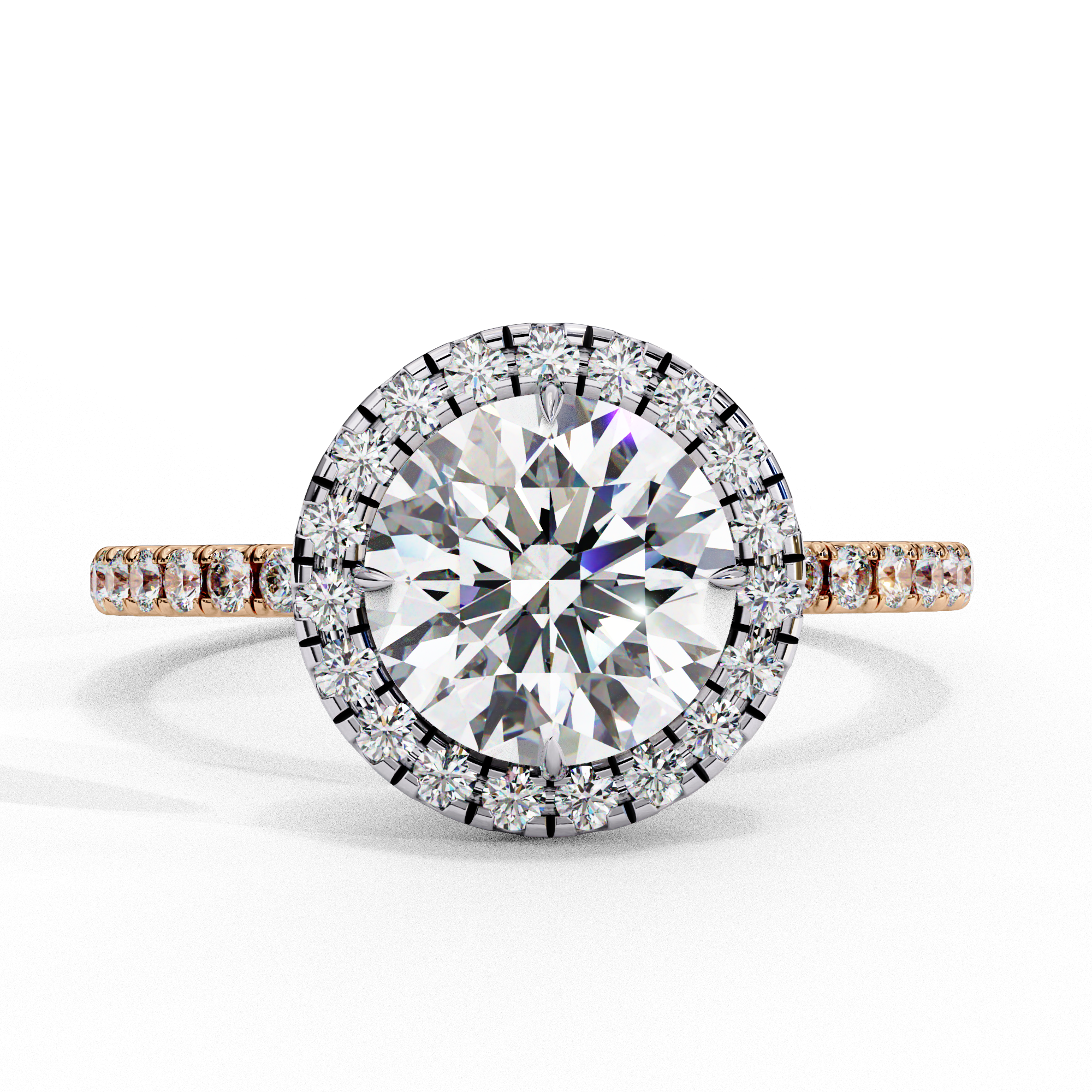 Classic Round Halo Diamond Engagement Ring