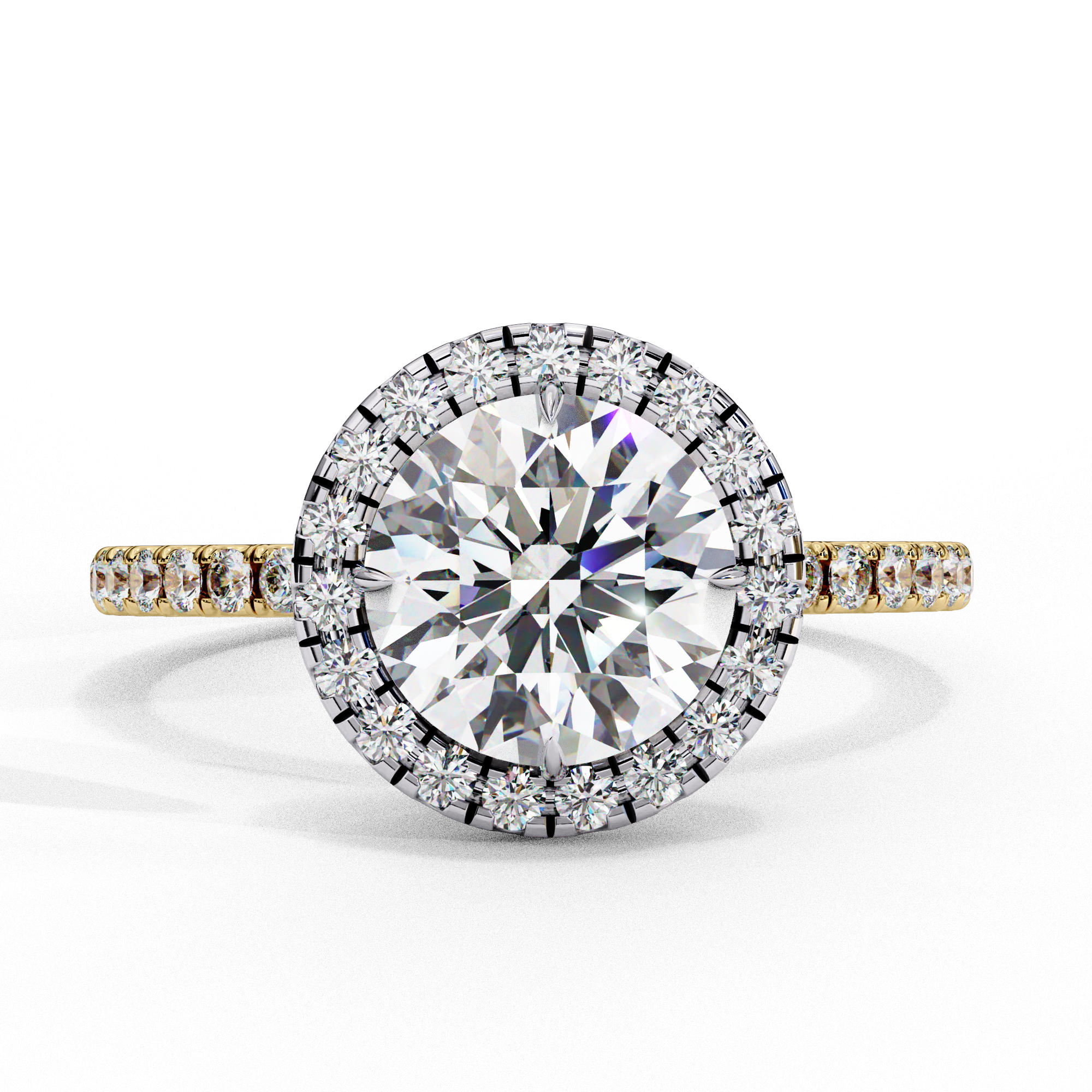 Classic Round Halo Diamond Engagement Ring