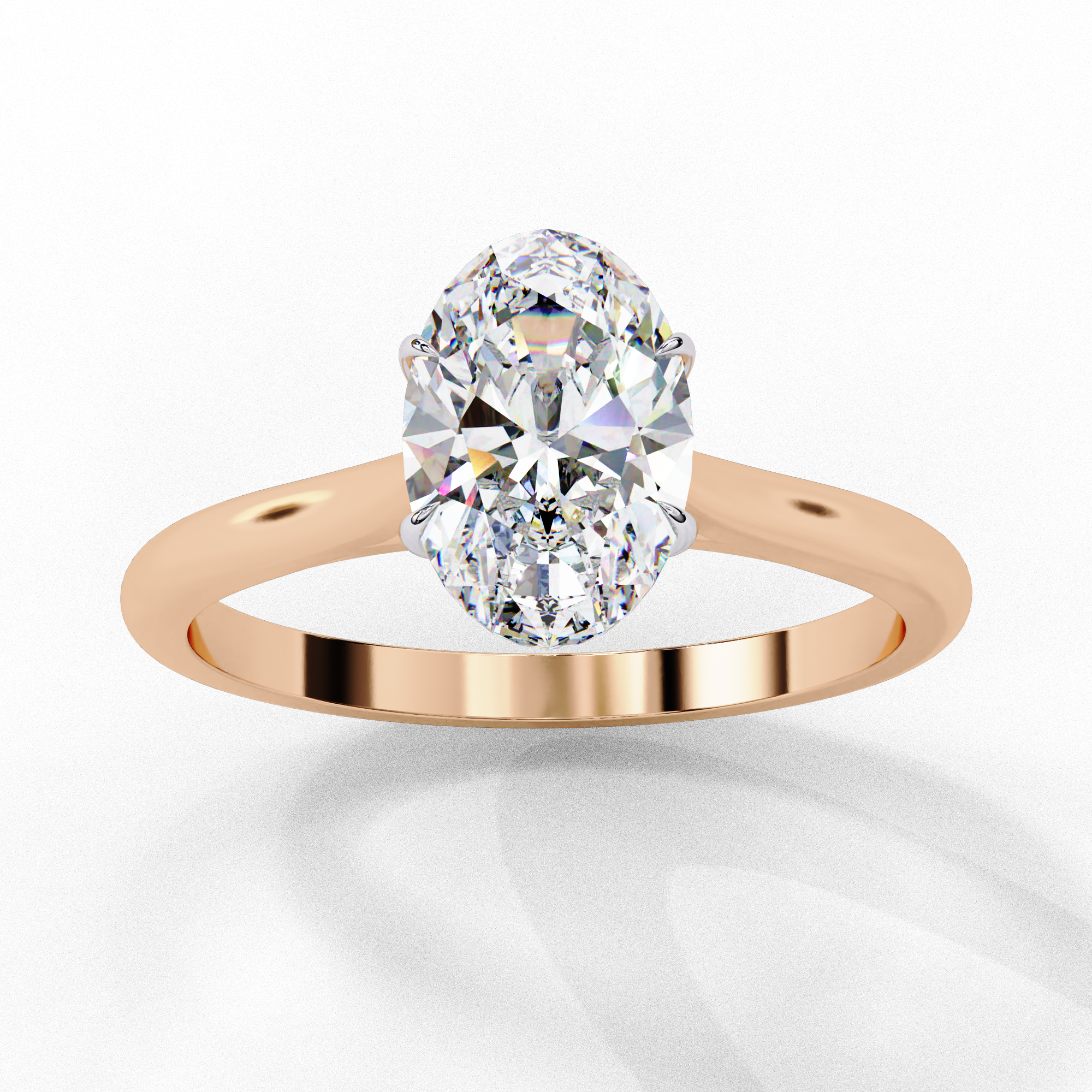 Classic Oval Solitaire Diamond Ring