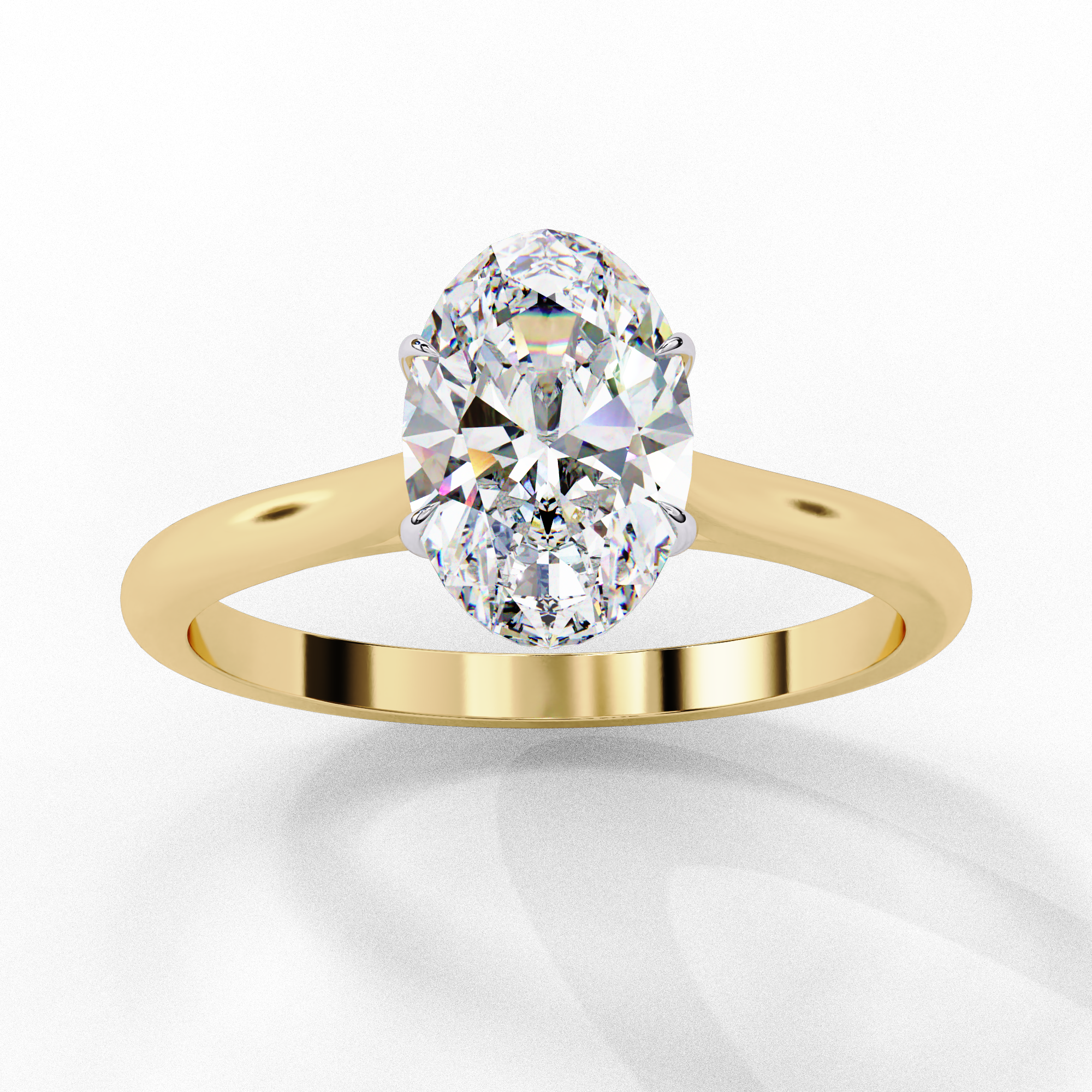 Classic Oval Solitaire Diamond Ring