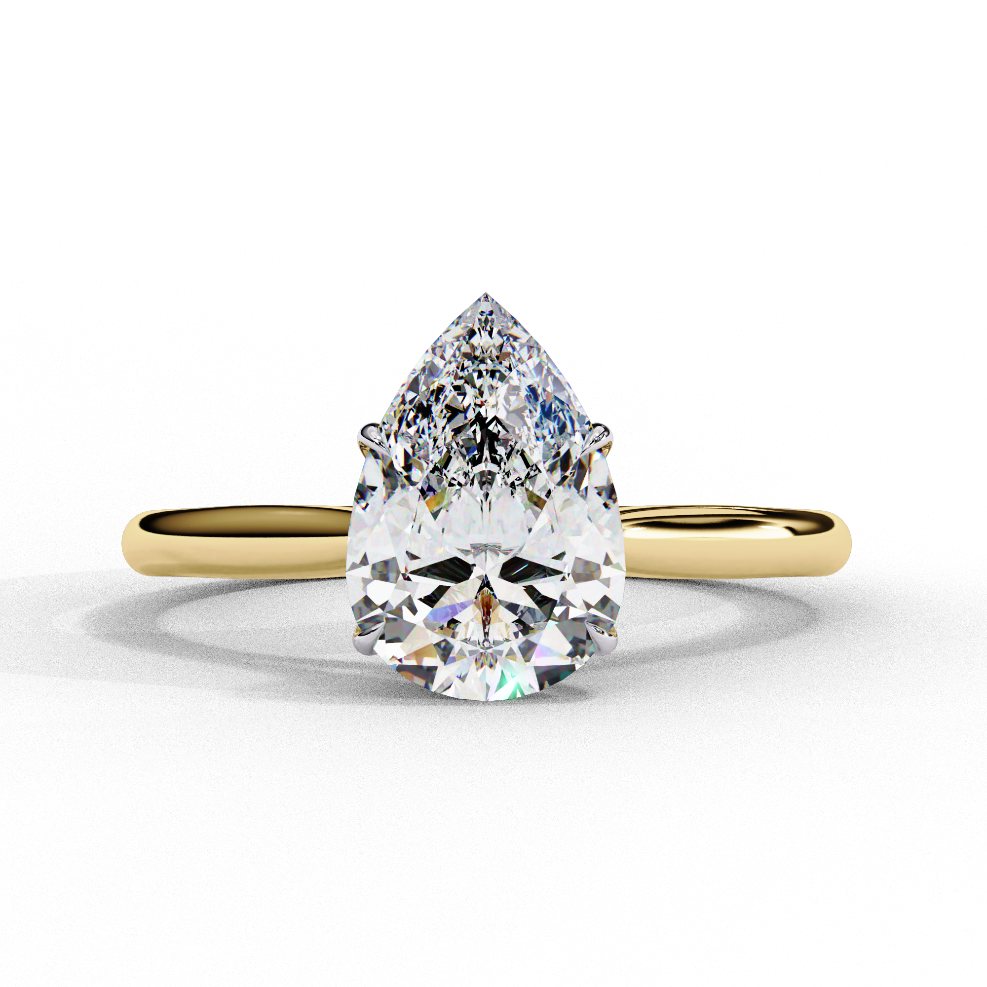 Pear-Shaped Diamond Solitaire Ring