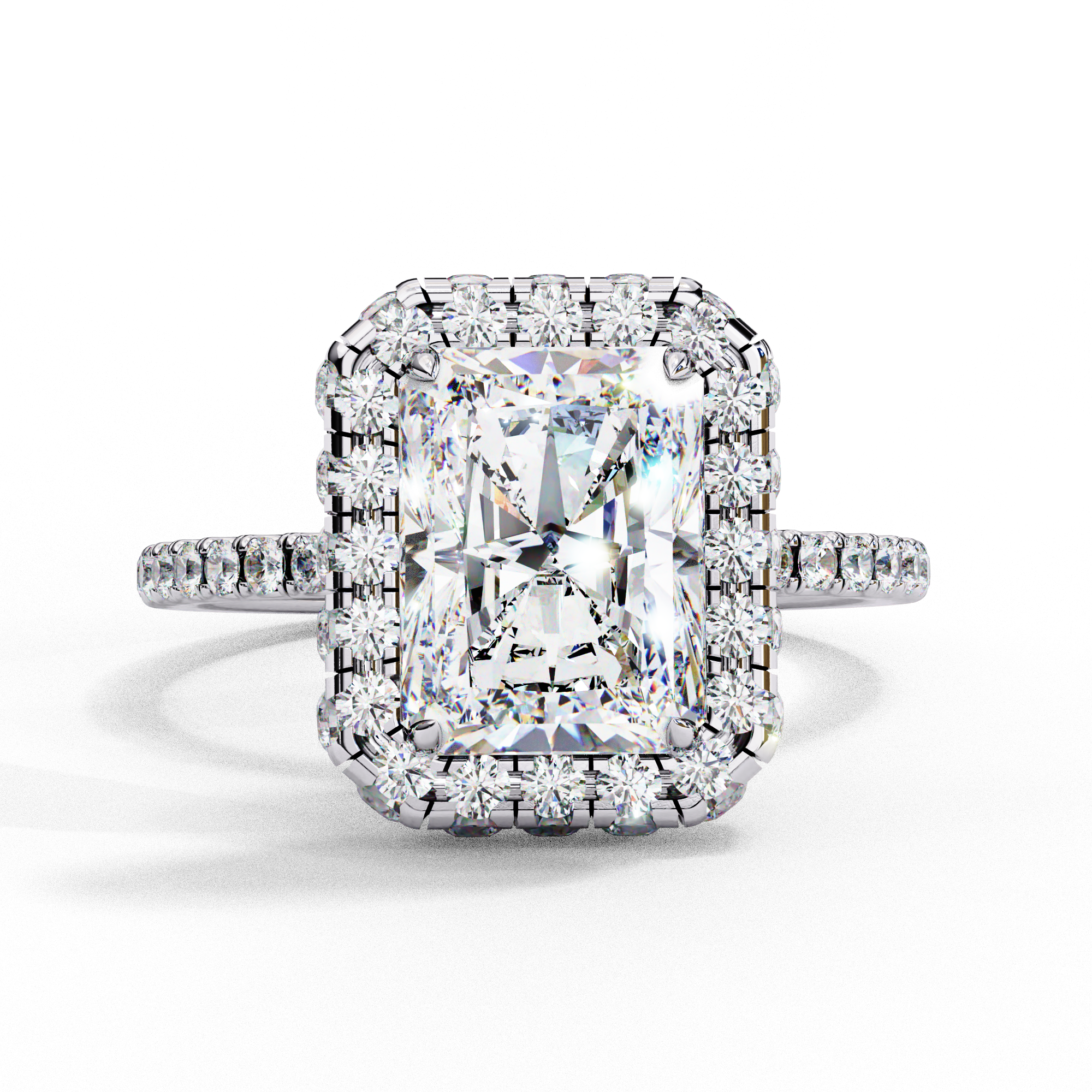 Radiant Cut Halo Diamond Engagement Ring