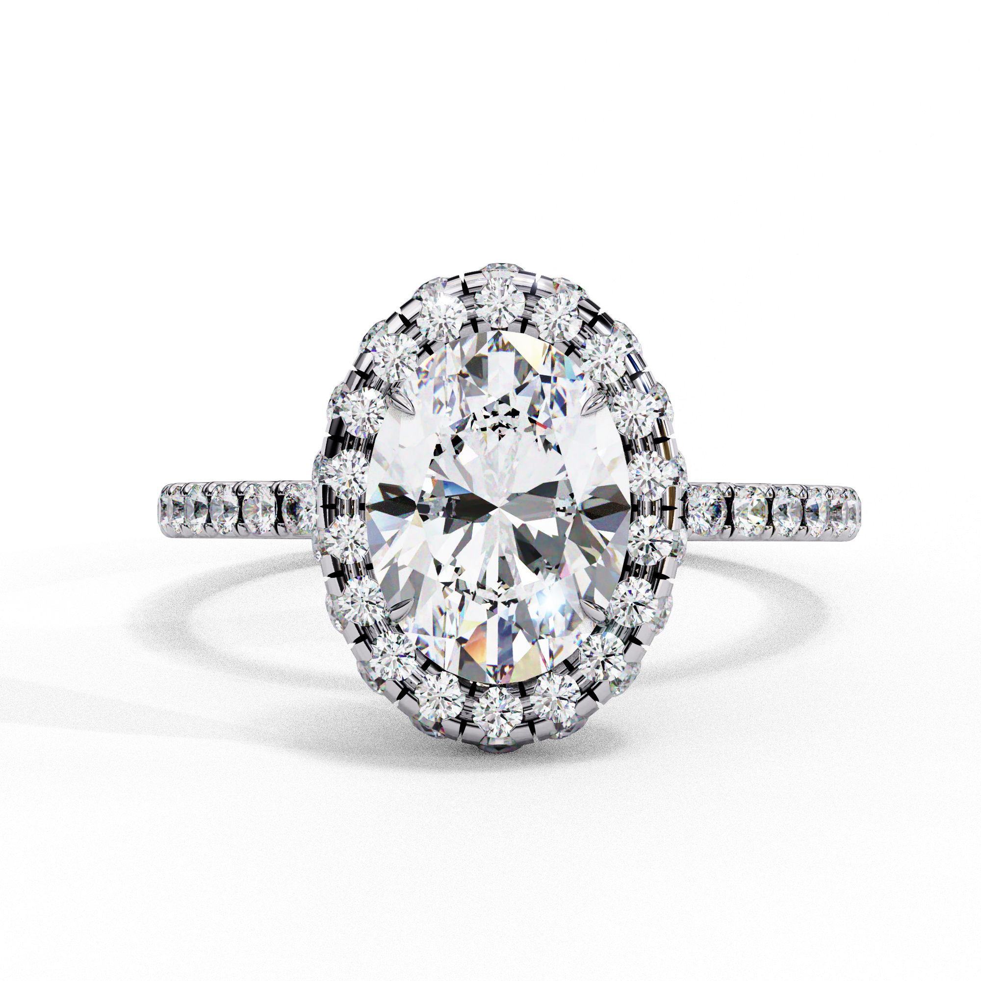 Oval Cut Diamond Halo Engagement Ring