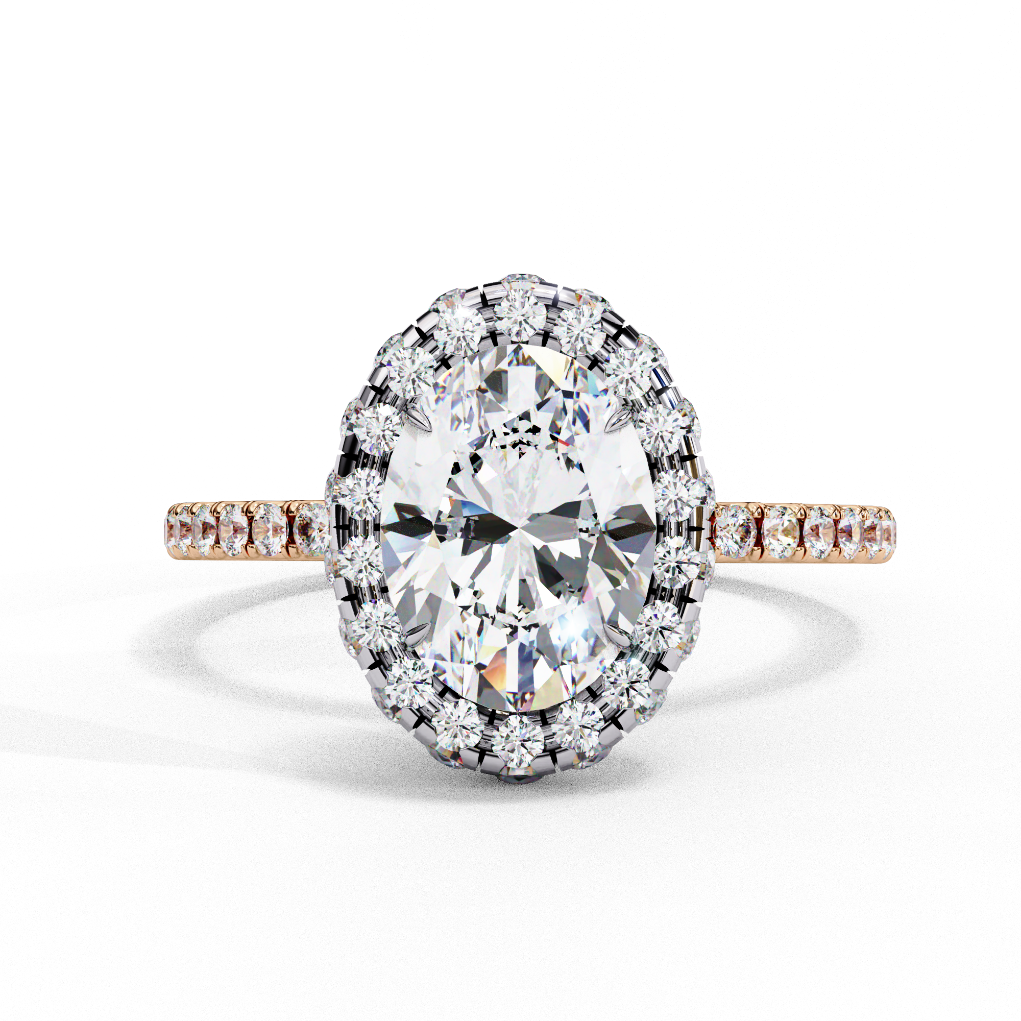 Oval Cut Diamond Halo Engagement Ring