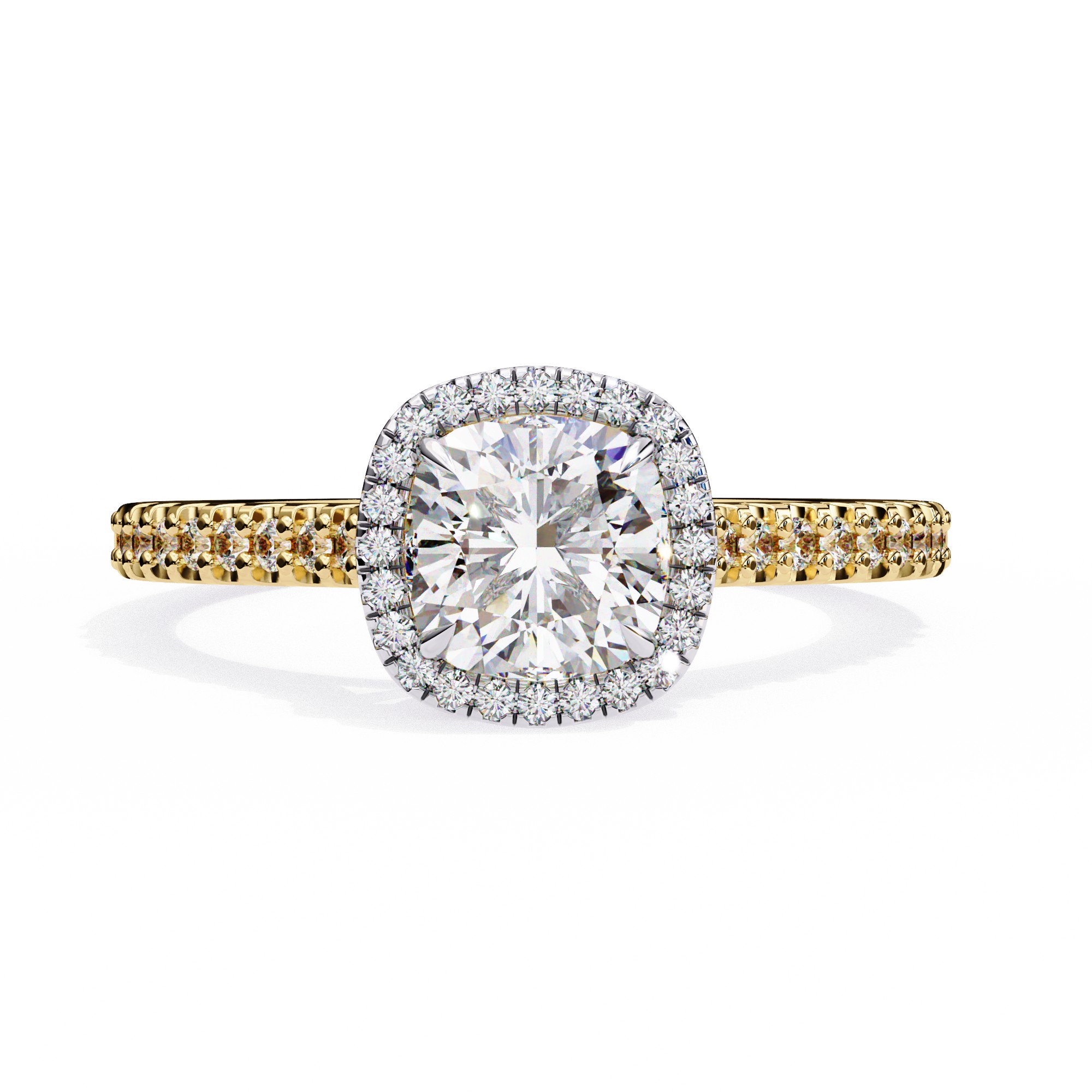 Cushion Halo Engagement Ring