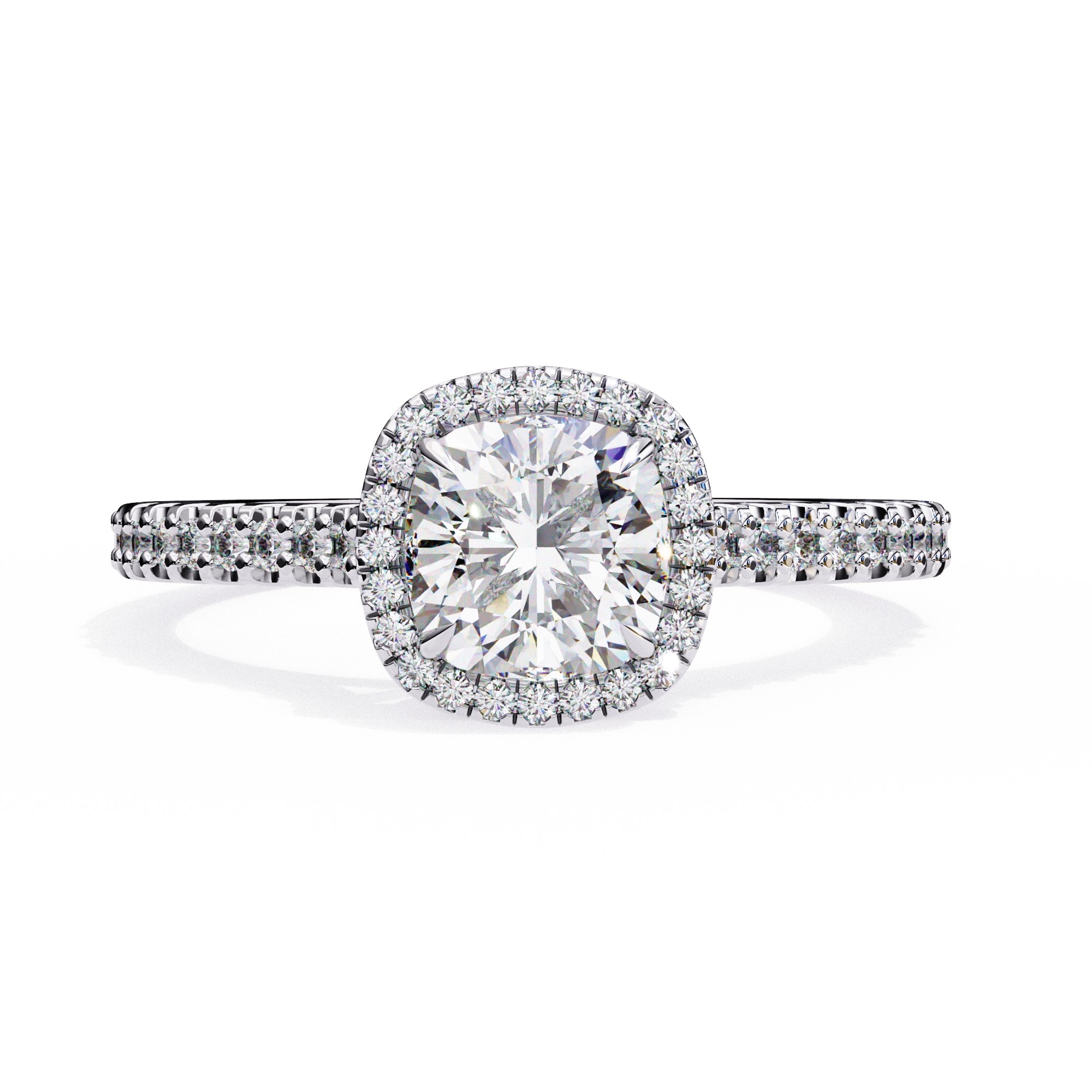 Cushion Halo Engagement Ring
