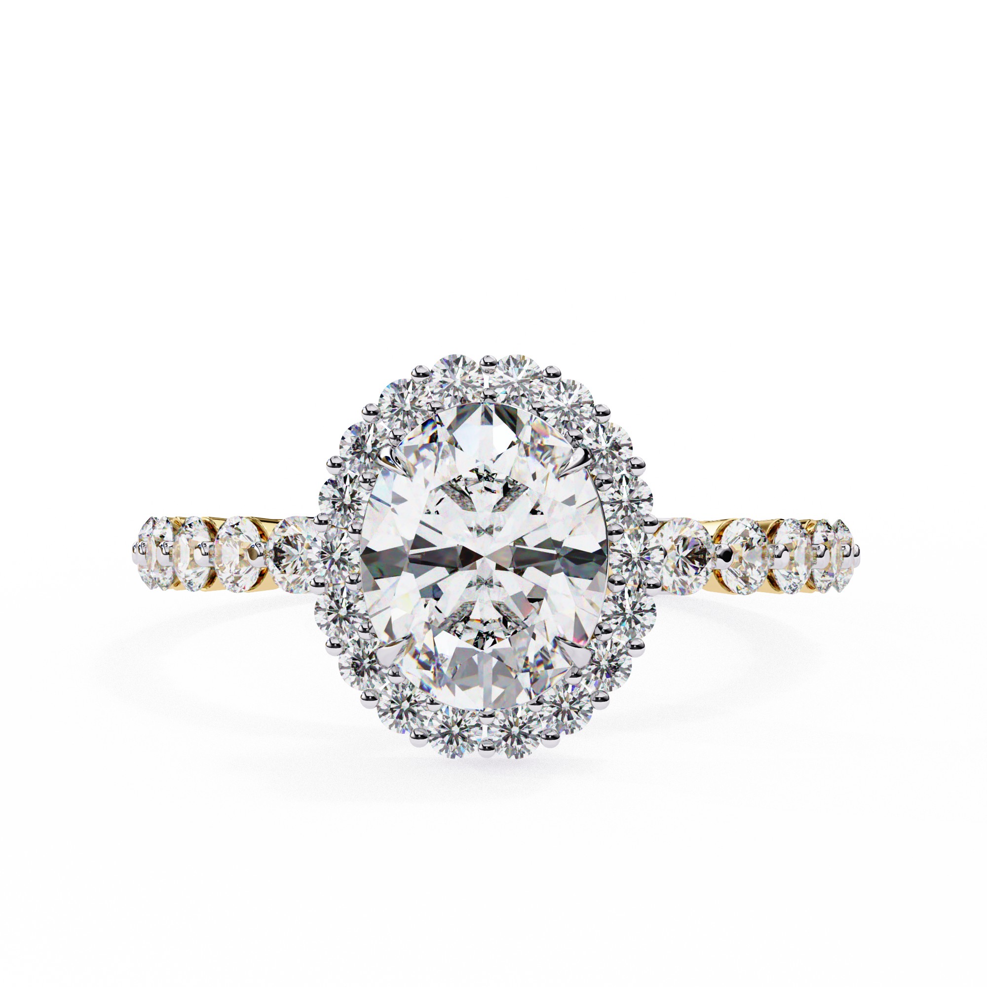 Oval Halo Diamond Engagement Ring