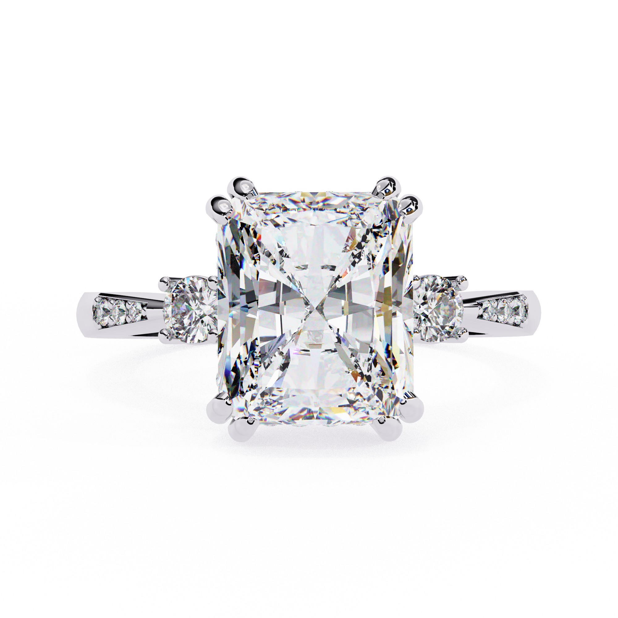 Radiant-Cut Diamond Engagement Ring