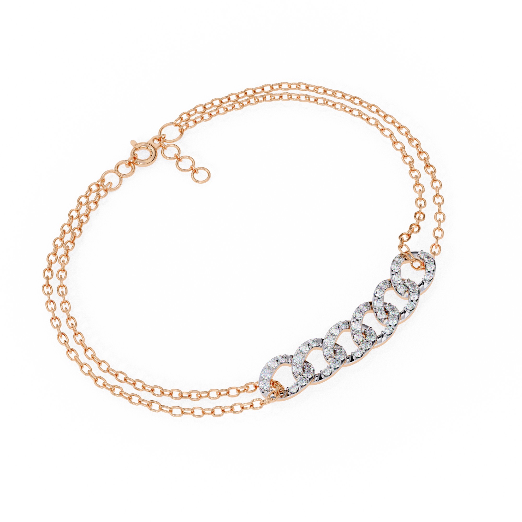 Interlinked Radiance Diamond Chain Bracelet