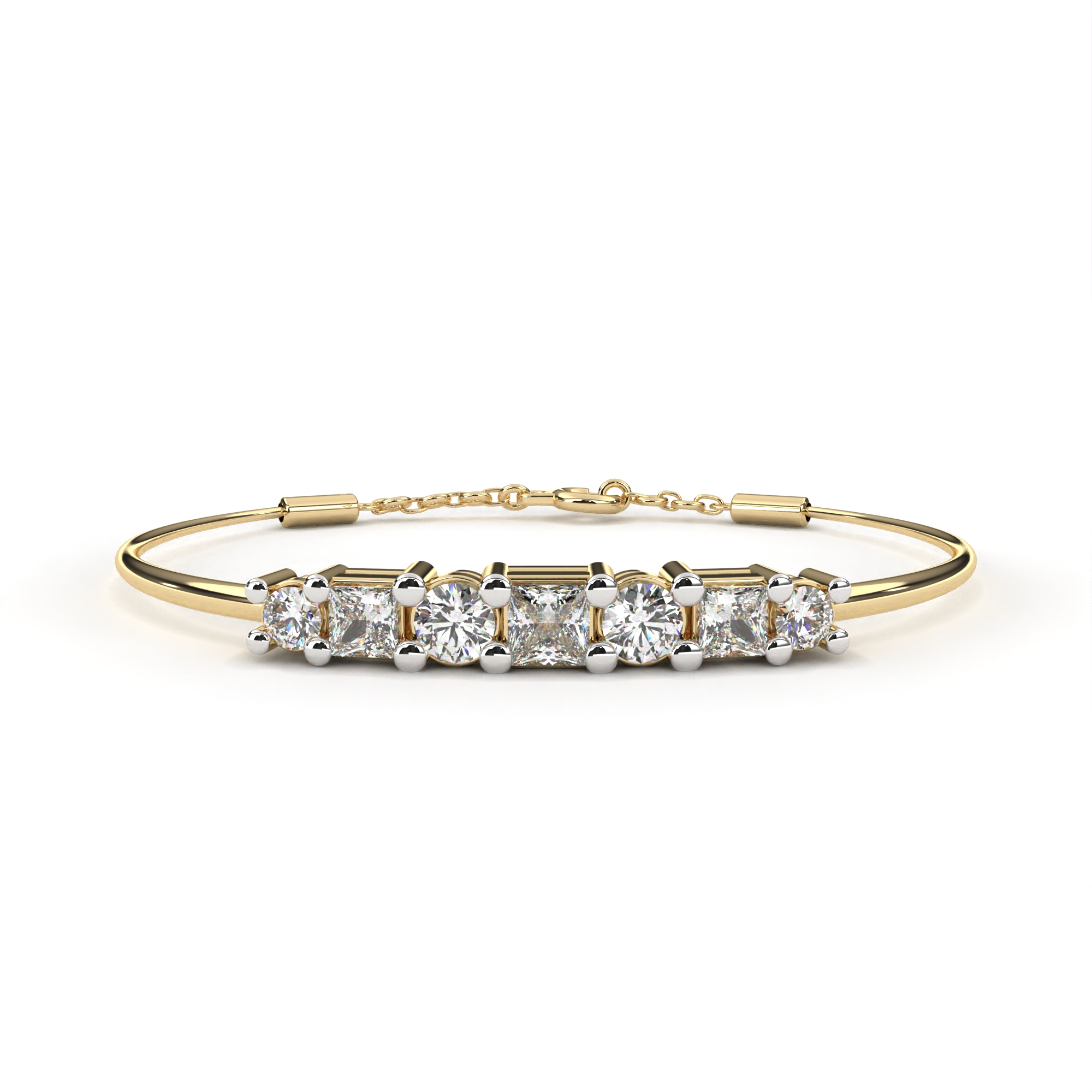Princess & Round Diamond Bracelet