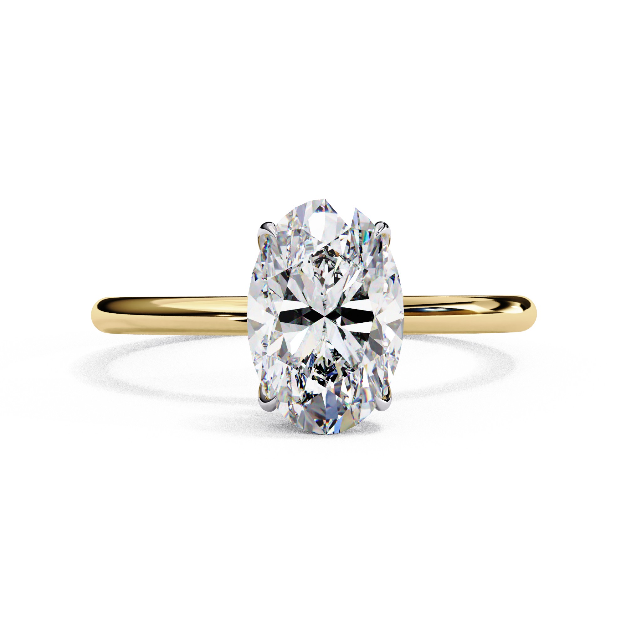Oval Cut Solitaire Hidden Halo Engagement Ring