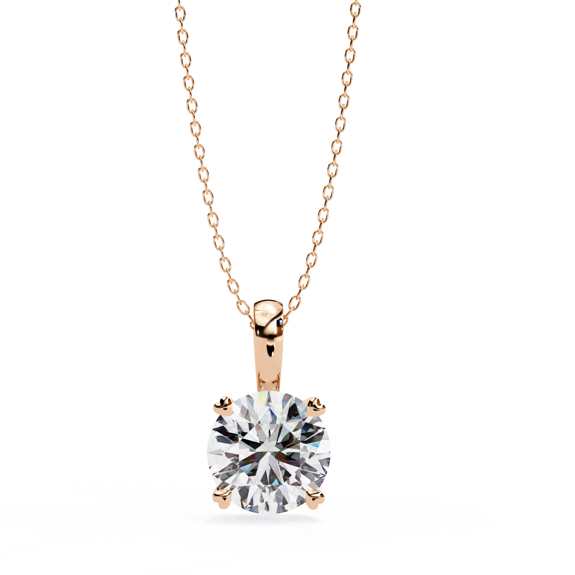 Round Diamond Solitaire Pendant Necklace