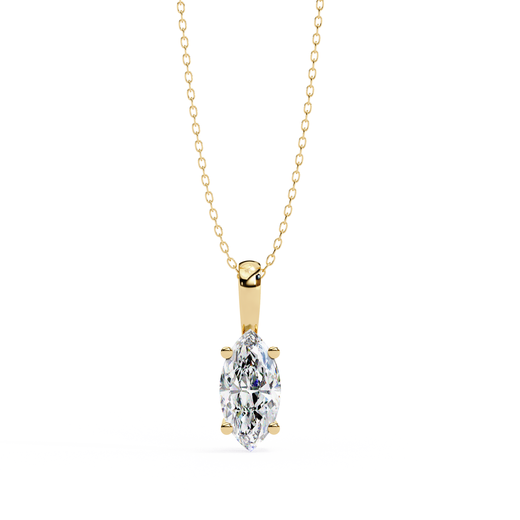 Marquise Diamond Solitaire Pendant Necklace