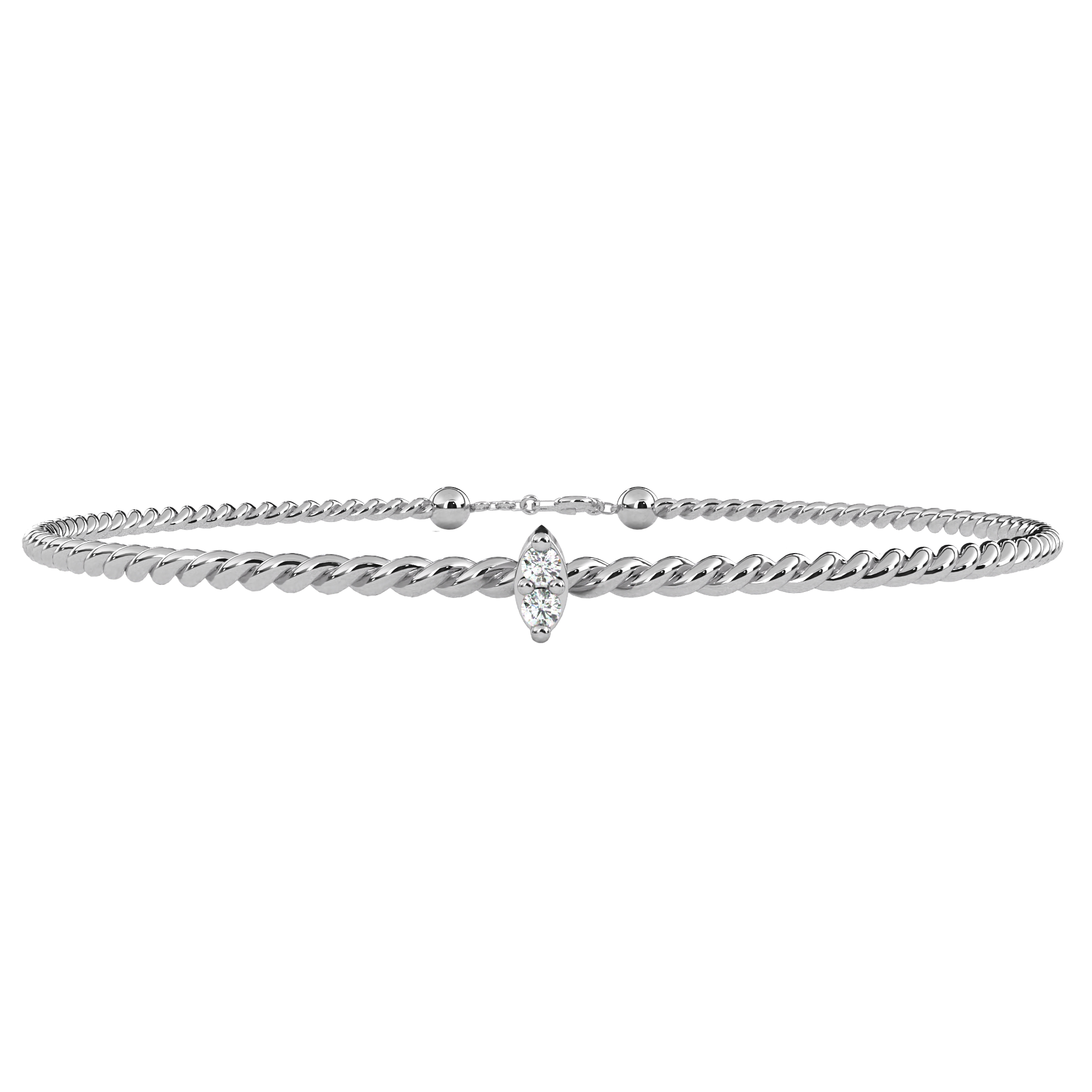 Marquise Diamond Twisted Chain Bracelet