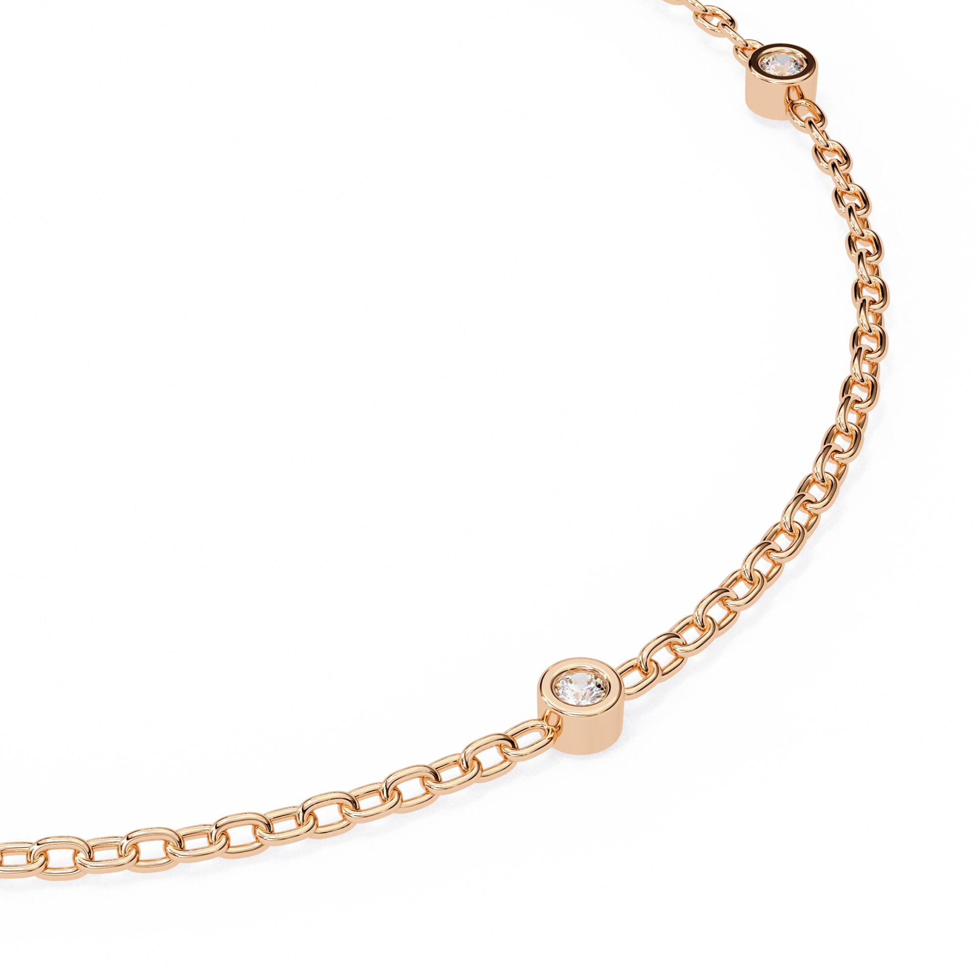 Diamond Station Chain Bracelet