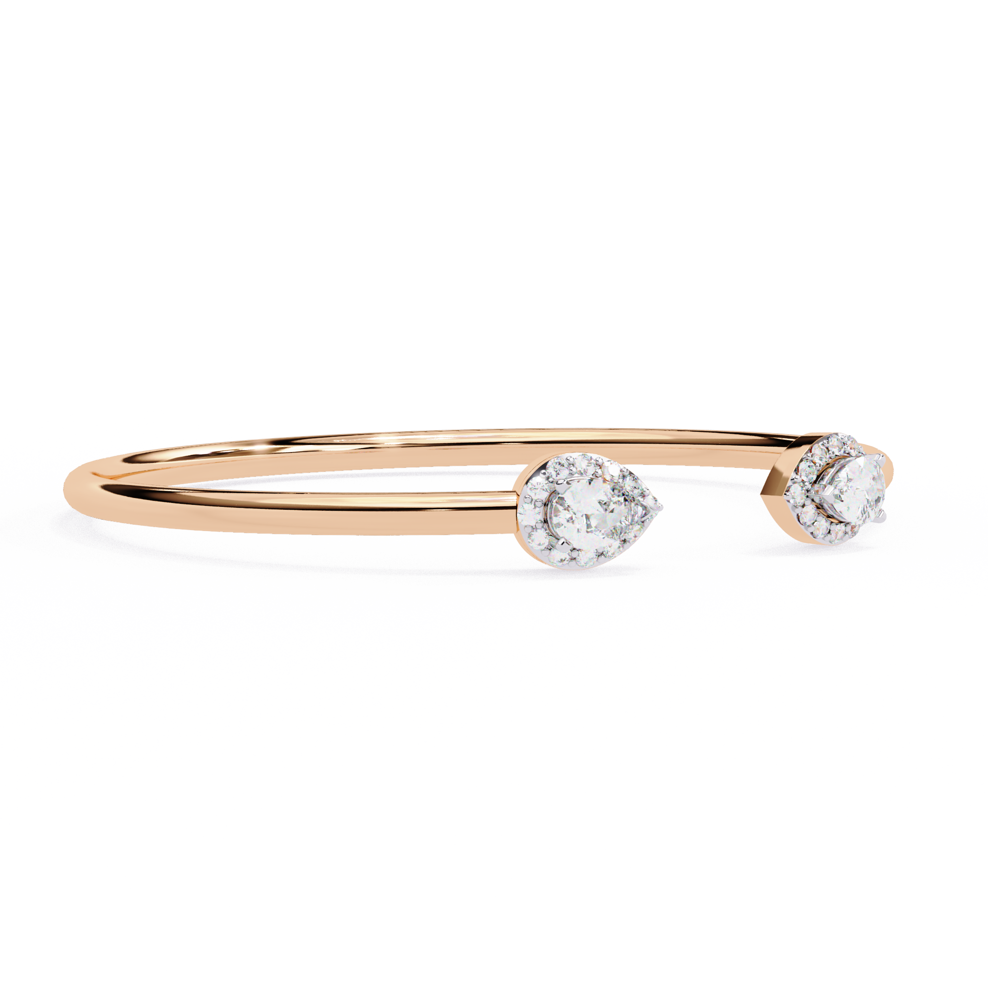 Pear Diamond Open Halo Bracelets