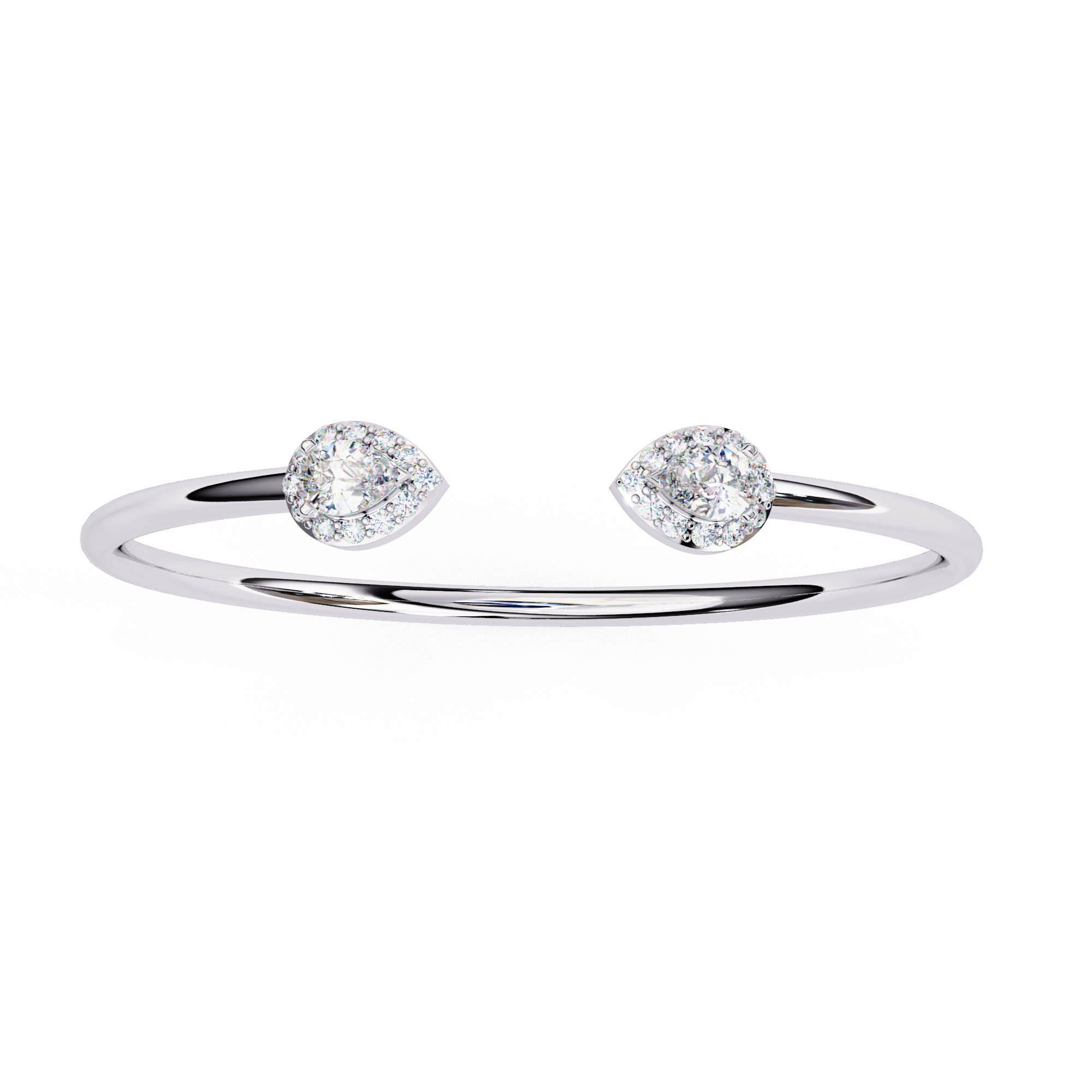 Pear Diamond Open Halo Bracelets
