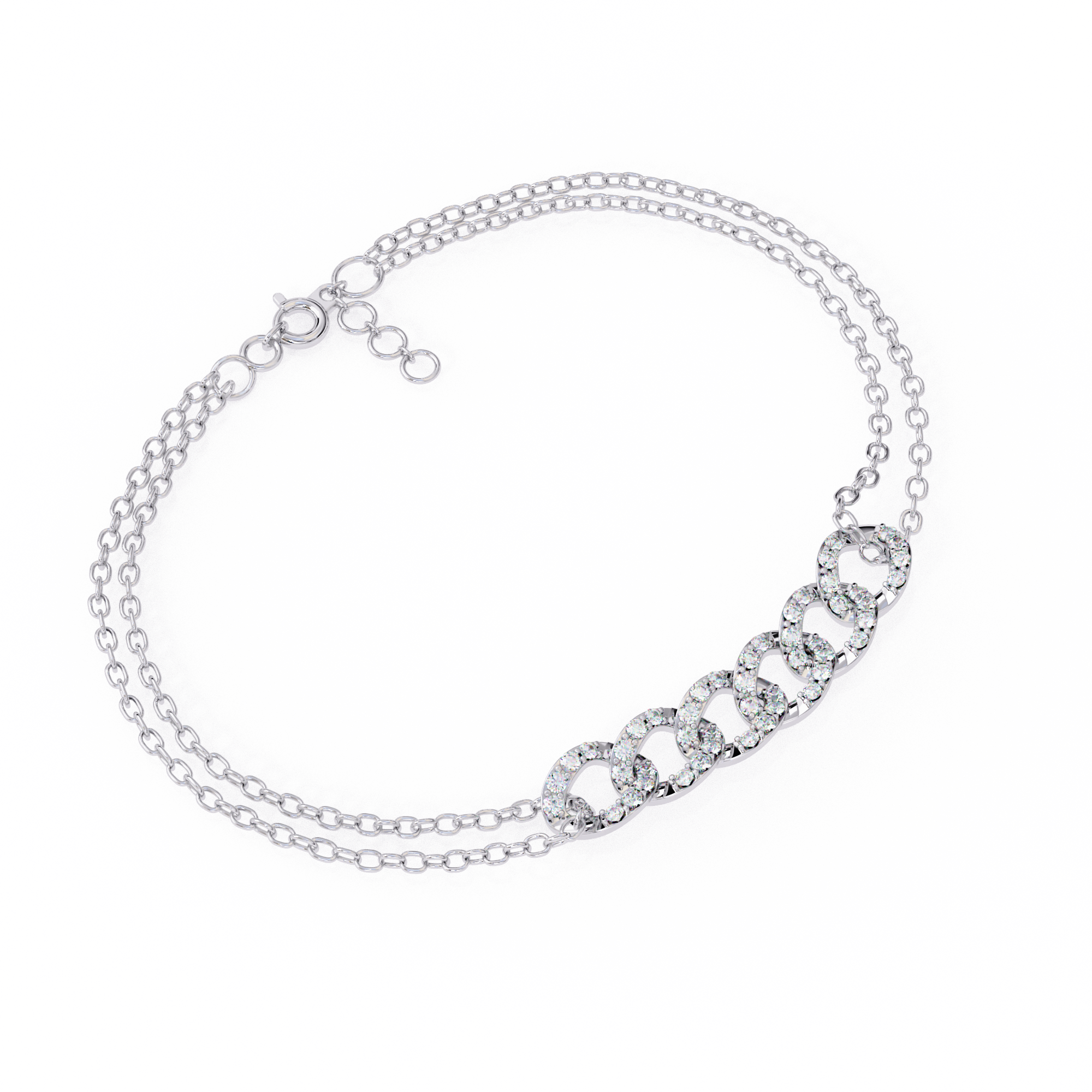 Diamond Interlocking Circle Bracelet