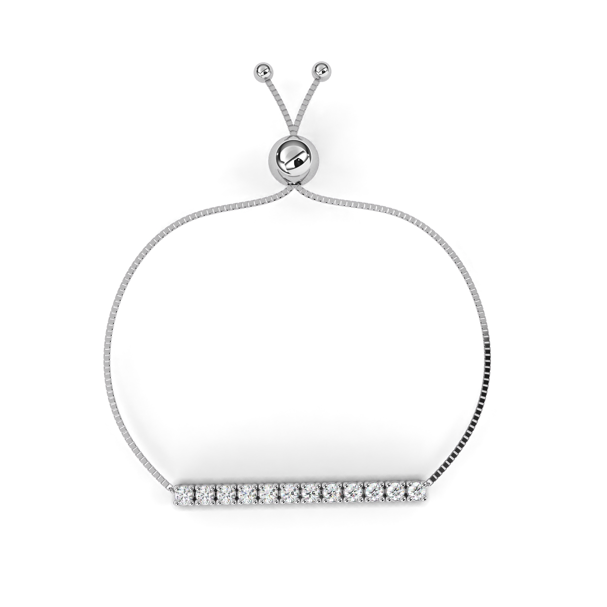 Adjustable Diamond Slider Bracelet – Modern Bar Design