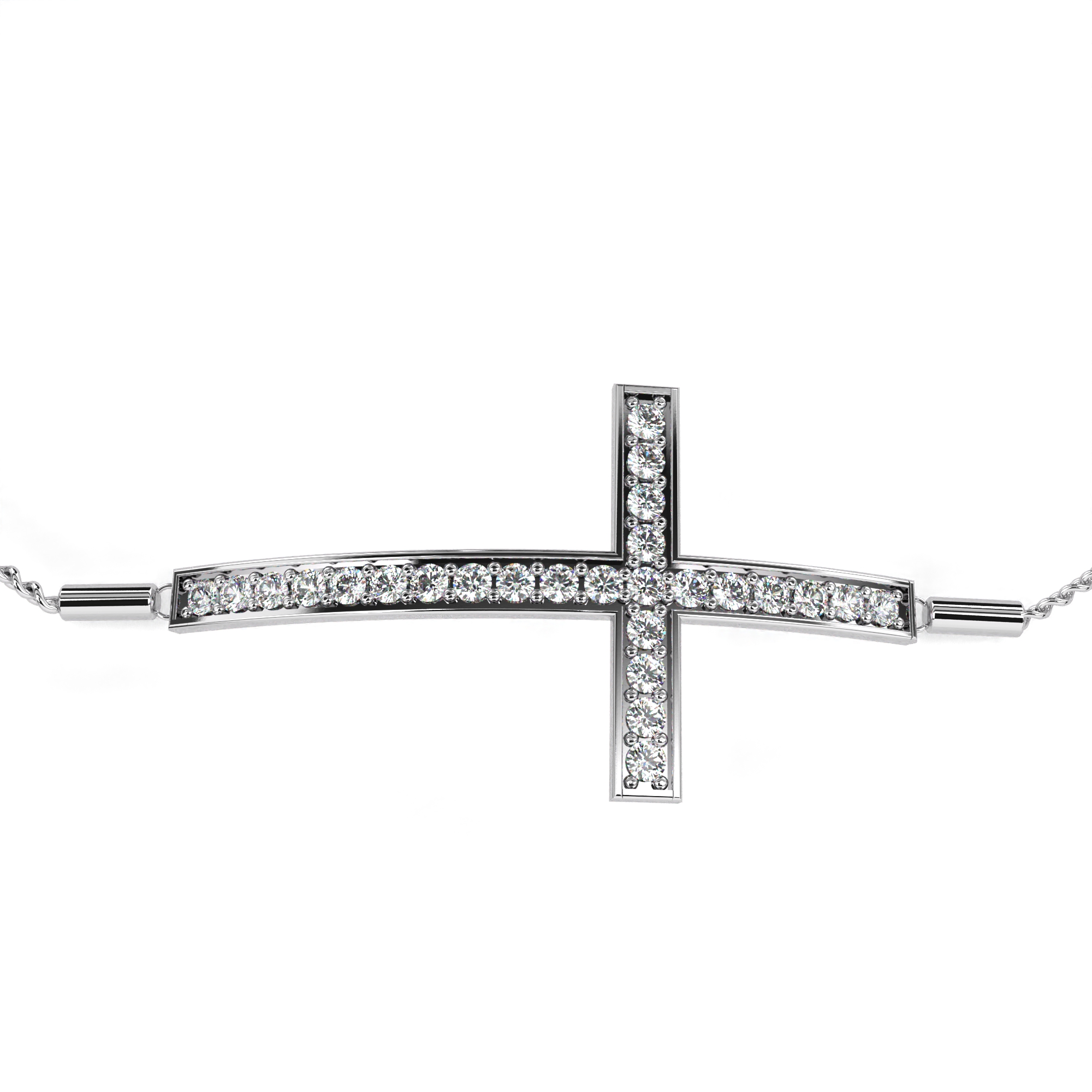 Diamond Cross Slider Bracelet – Symbol of Faith & Elegance