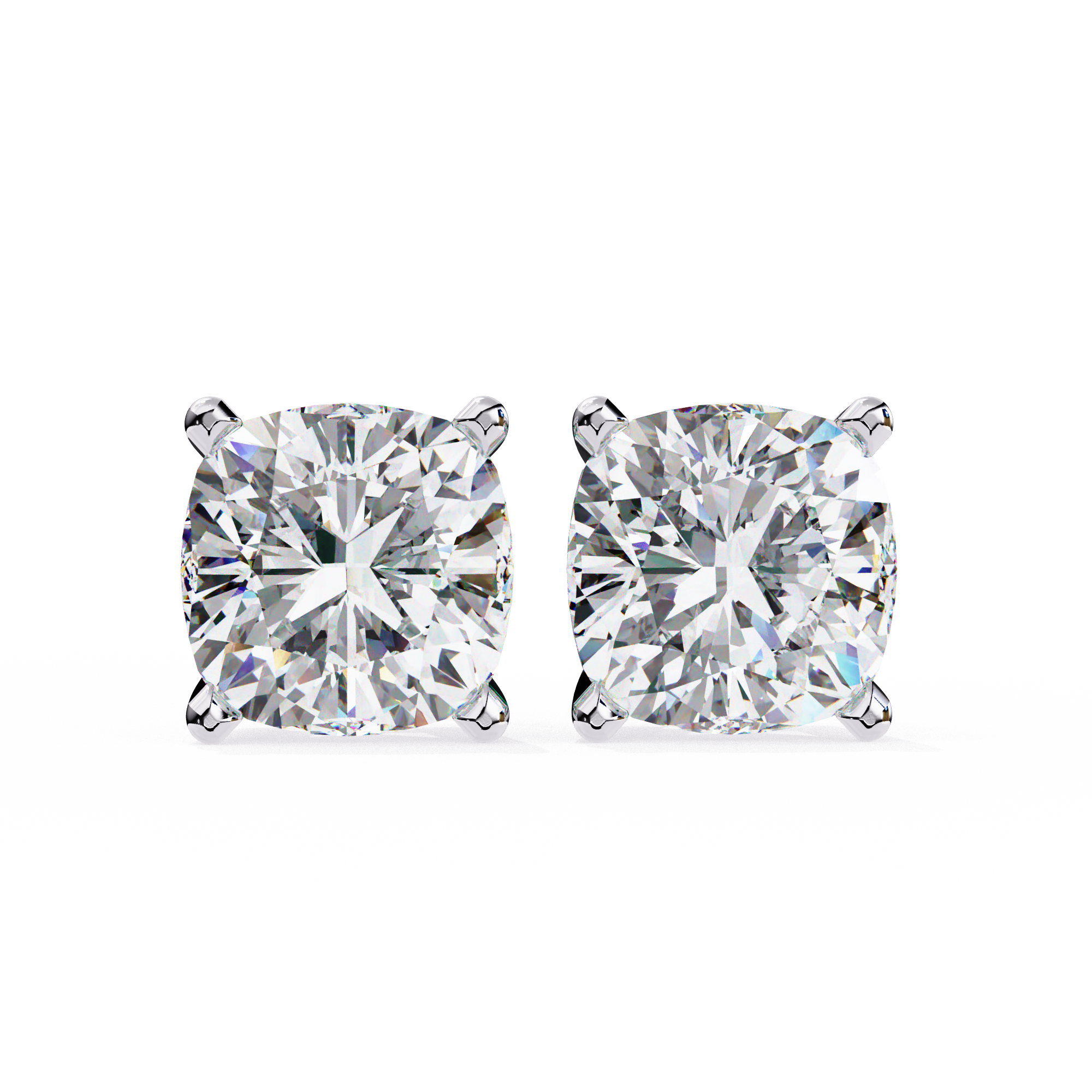 Cushion Cut Diamond Stud Earrings