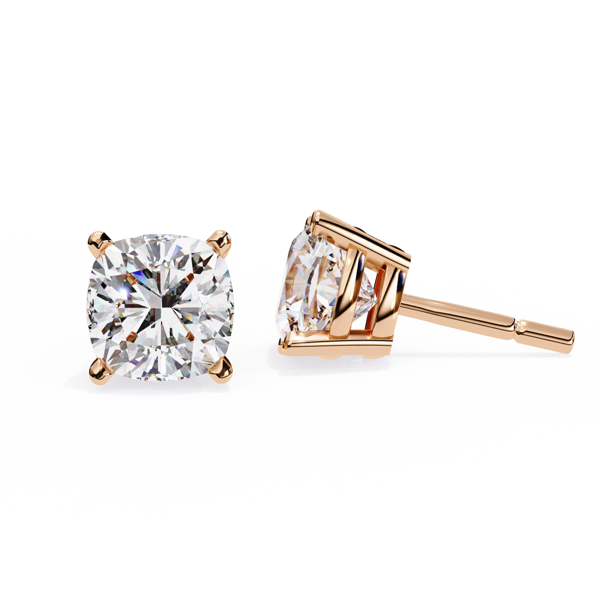 Cushion Cut Diamond Stud Earrings