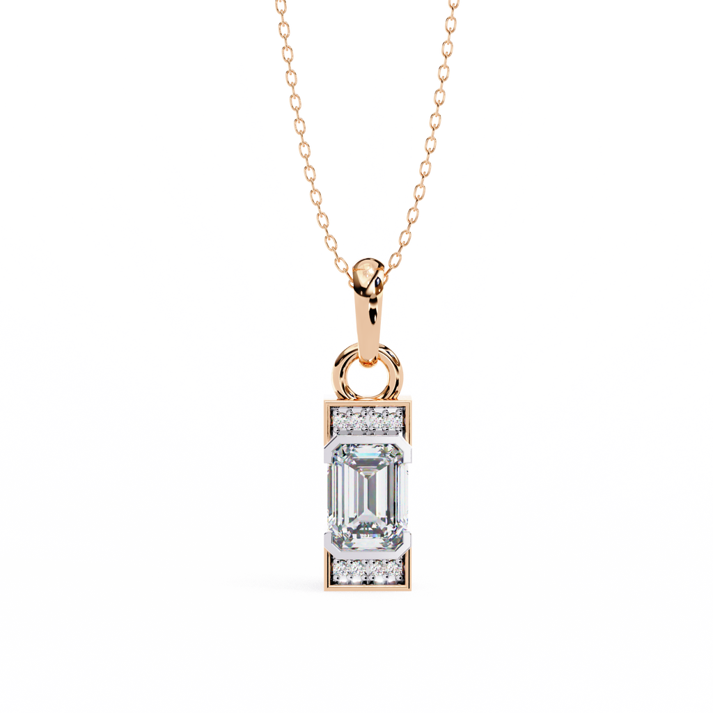 Emerald-Cut Diamond Pendant Necklace