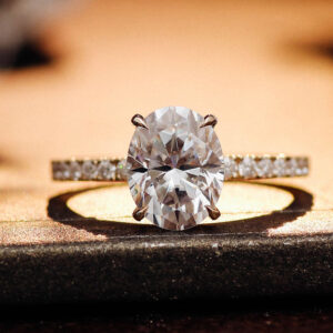 Infinity Diamond Engagement Ring Oval Cut Lab Grown 3 Carat  in 14K Gold