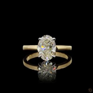 Oval Cut 2 Carat Diamond Solitaire Ring, 14K Yellow Gold Engagement Ring, Classic Oval Diamond Ring, Minimalist Promise Ring, Elegant Bridal Jewelry