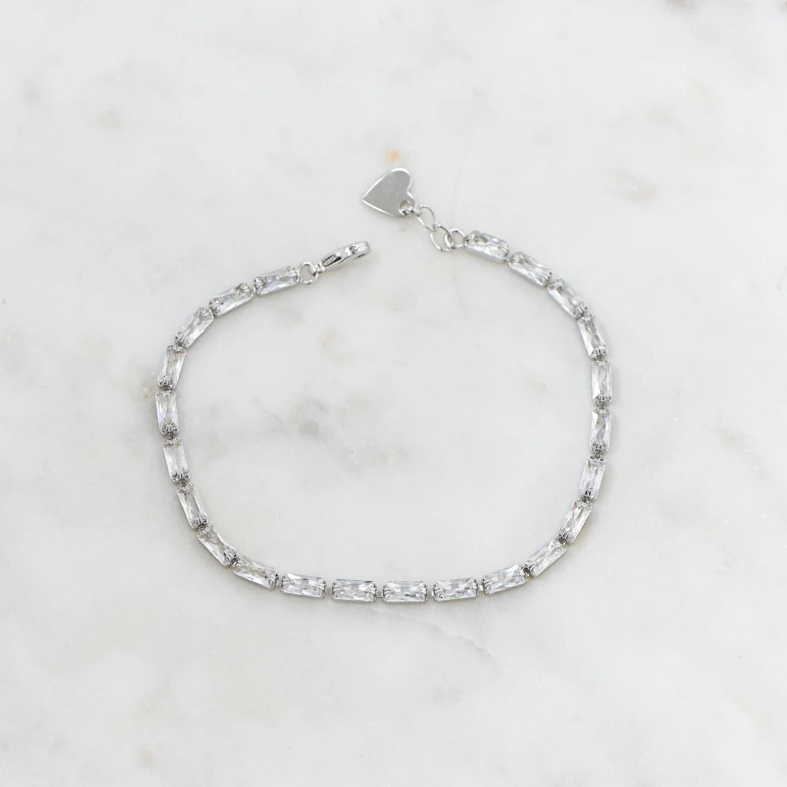 Minimalist Baguette Cut Diamond Tennis Bracelet in 14K Yellow Gold – Sleek & Modern Everyday Luxury Delicate Straight Line Bracelet Featuring Vertical Baguette Diamonds in Prong Setting – Elegant Stackable Jewelry - Image 4