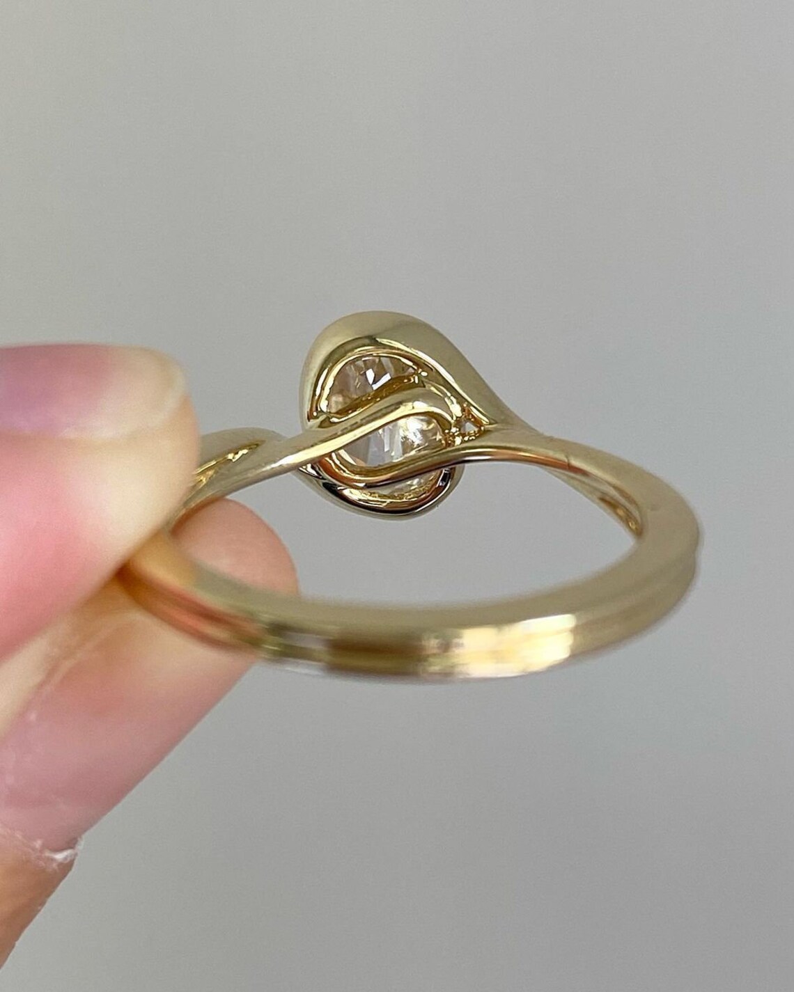 Bezel set moissanite in silver with a fluid, wave-like silhouette A design that feels organic, smooth, and naturally elegant Made for a modern heirloom with a soft, sculpted touch - Image 6