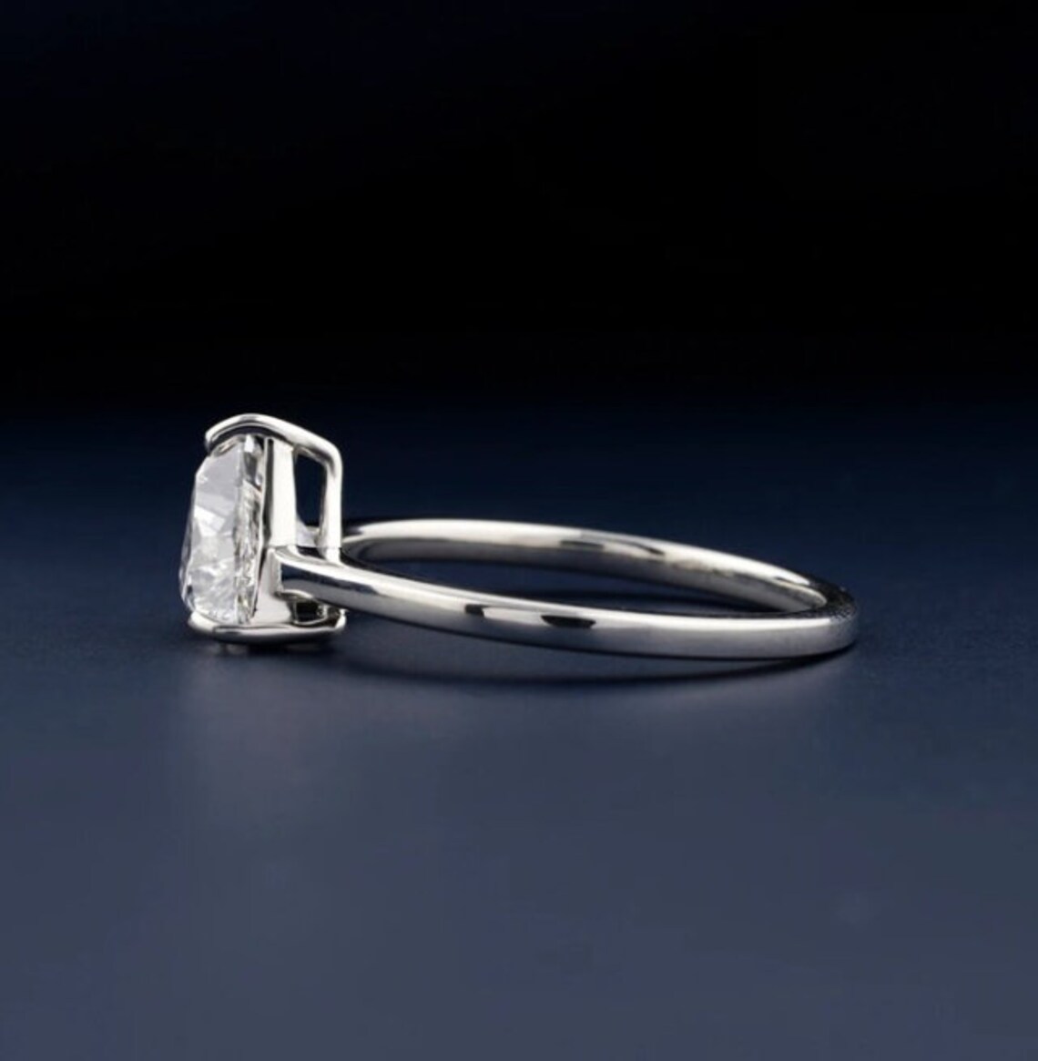 Fine silver setting featuring a triangular moissanite with crisp brilliance A piece that embodies precision luxe with a sleek, refined finish Designed for those who favor sharp lines and pure elegance - Image 2