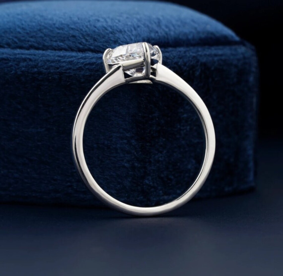 Fine silver setting featuring a triangular moissanite with crisp brilliance A piece that embodies precision luxe with a sleek, refined finish Designed for those who favor sharp lines and pure elegance - Image 6