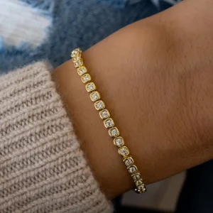 Gold Diamond Tennis Bracelet for Women – 14K Solid Gold Dainty Bracelet, Minimalist Fine Jewelry, Elegant Everyday Wear, Luxury Gift for Her imeless Luxury Gift