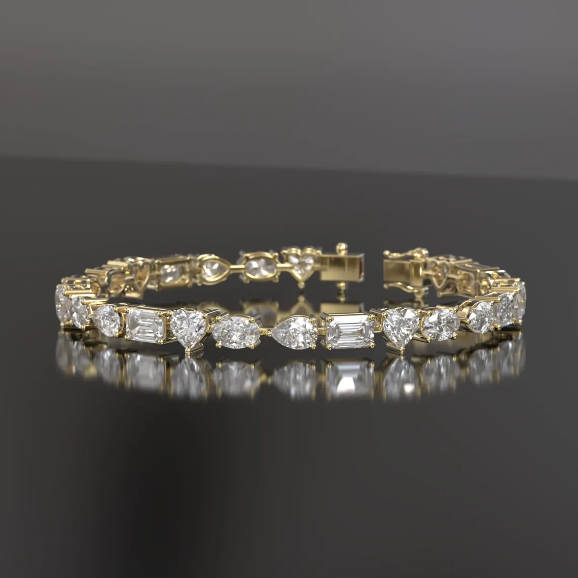 Unique Alternating Diamond Bracelet with Premium Craftsmanship, Elegant Wedding & Anniversary Gift, Bold Yet Sophisticated Everyday Glam Stackable Piece - Image 3