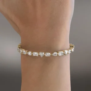 Unique Alternating Diamond Bracelet with Premium Craftsmanship, Elegant Wedding & Anniversary Gift, Bold Yet Sophisticated Everyday Glam Stackable Piece