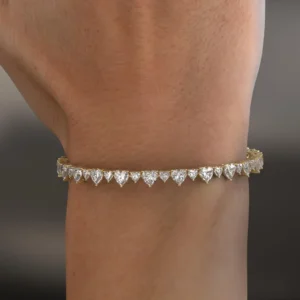 Drip Luxe 14K Gold Pear Crystal Bracelet for Women with Sharp Shine Detail A Statement Wrist Piece That Feels Expensive and Looks Even Better