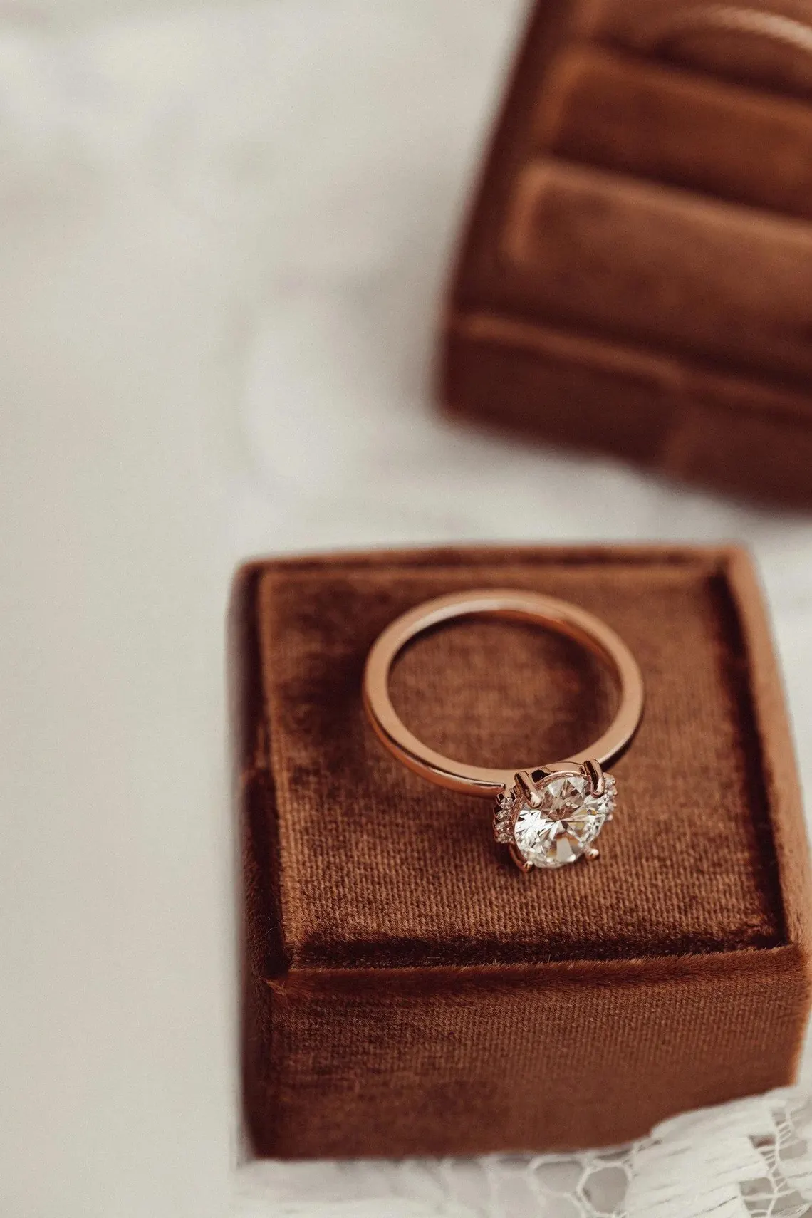 Duo band silver ring showcasing a moissanite with surrounding brilliance A look that blends structure with a rich, multi band aesthetic Perfect for a statement style with refined sparkle - Image 6