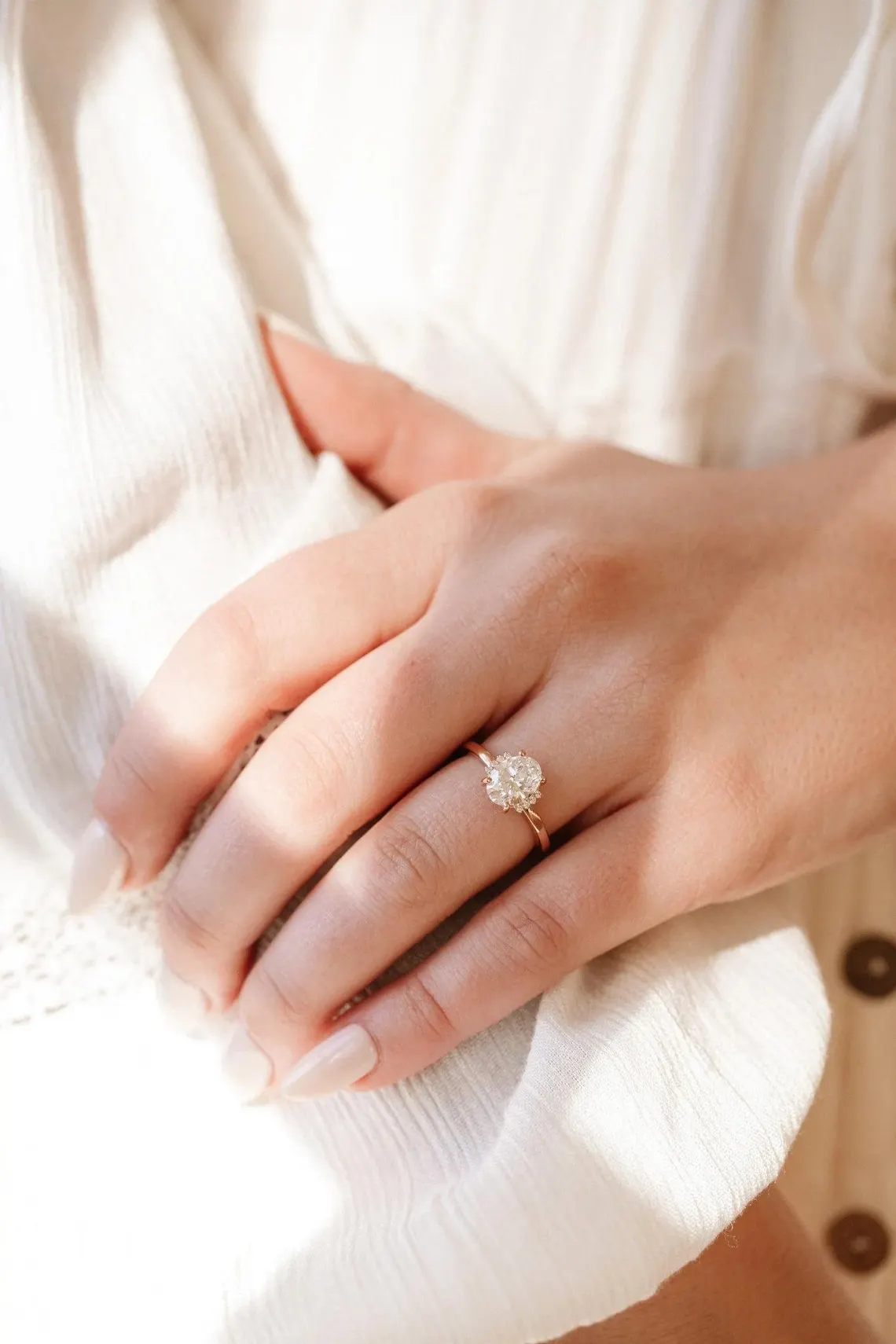 Duo band silver ring showcasing a moissanite with surrounding brilliance A look that blends structure with a rich, multi band aesthetic Perfect for a statement style with refined sparkle - Image 2